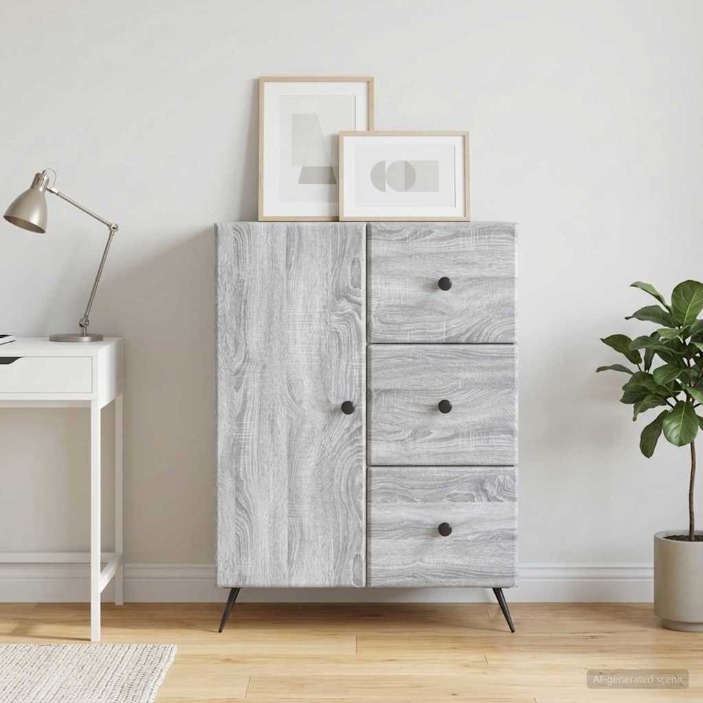 Dressoir met lade Grijs sonoma 66 x 34,5 x 90 cm Bewerkt hout