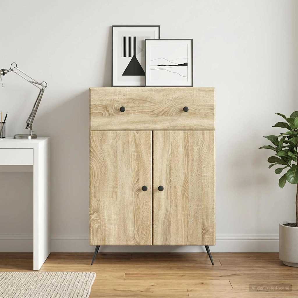 Dressoir met lade Sonoma Eiken 66 x 34,5 x 90 cm Bewerkt hout – afbeelding 1