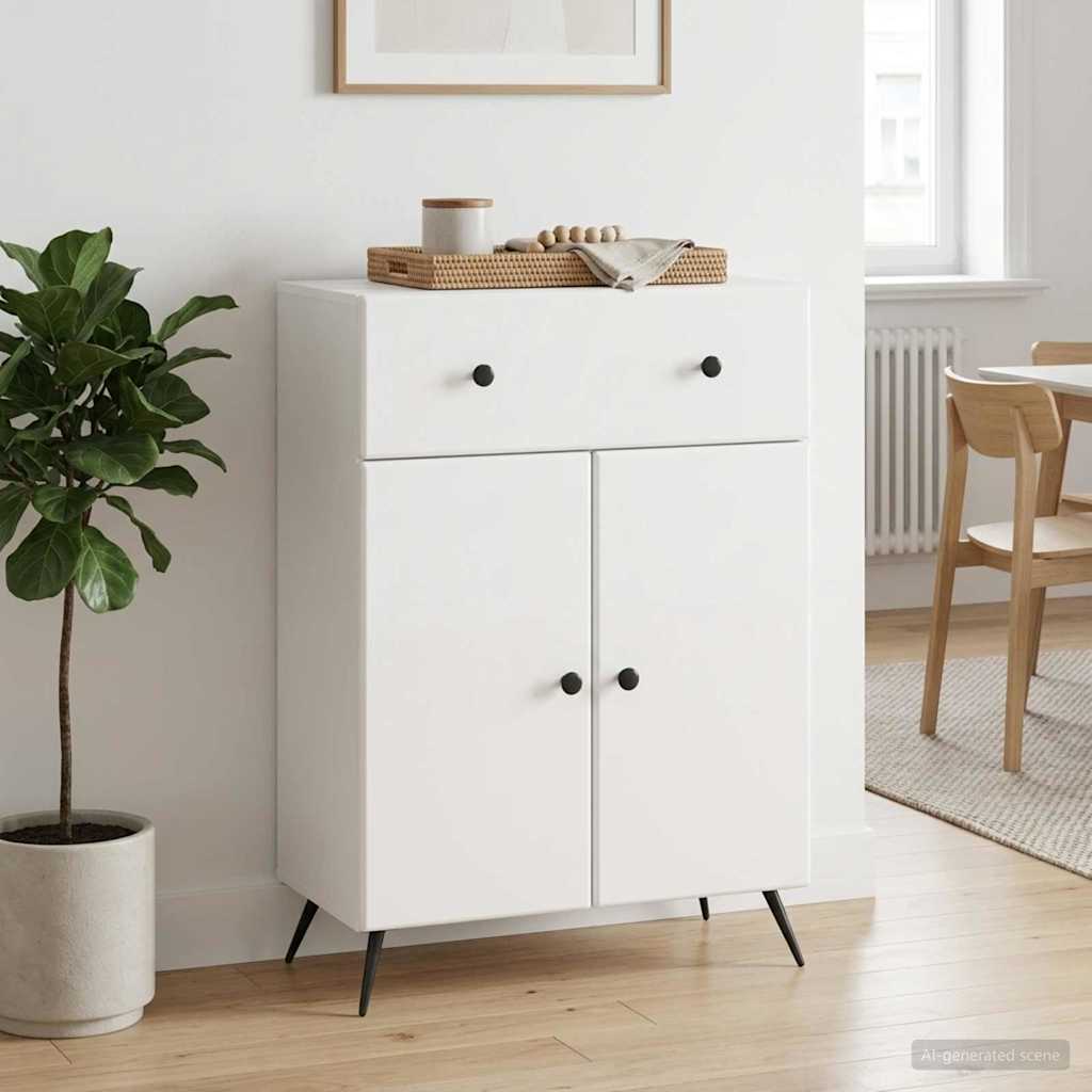 Dressoir met lade Hoogglans Wit 66 x 34,5 x 90 cm Bewerkt hout