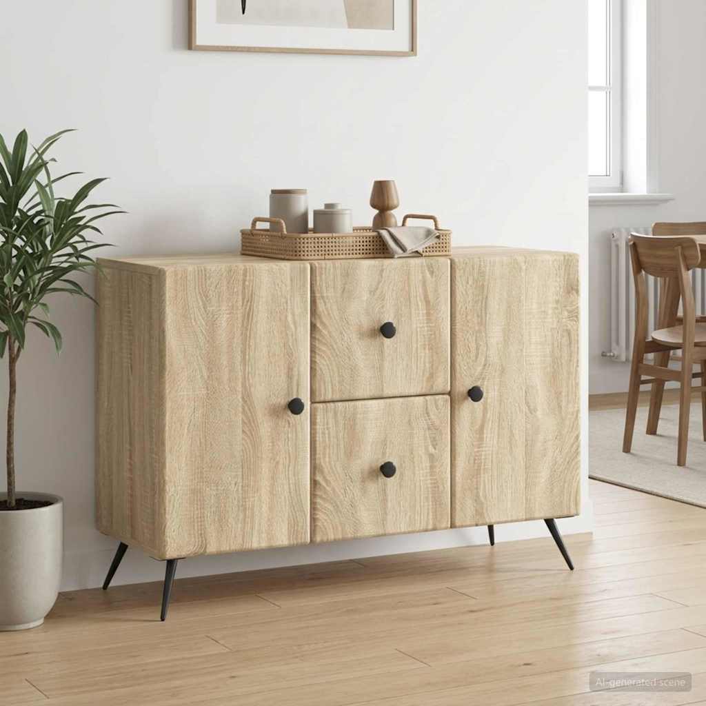 Dressoir met lade Sonoma Eiken 89 x 34,5 x 60 cm Bewerkt hout – afbeelding 1