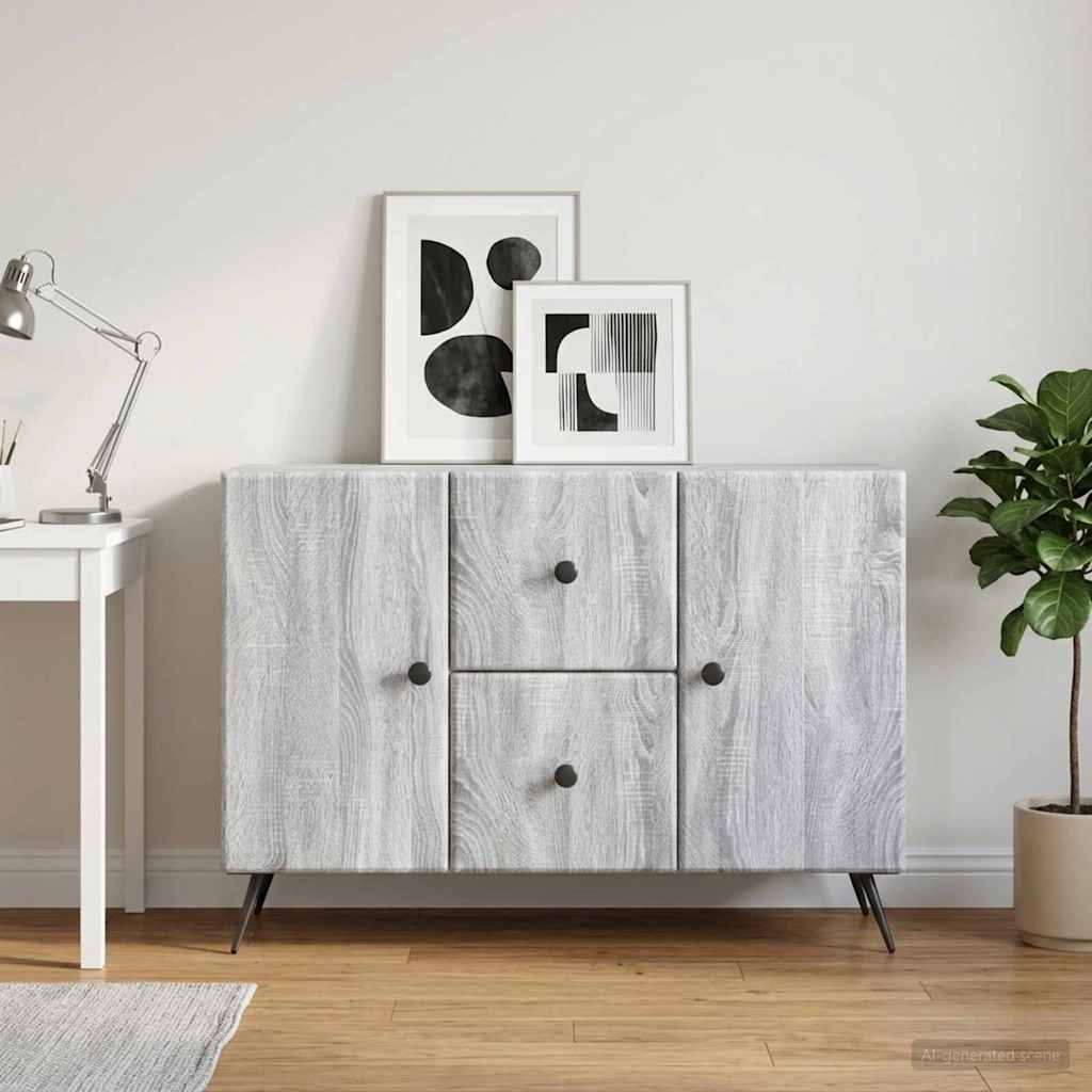 Dressoir met lade Grijs sonoma 89 x 34,5 x 60 cm Bewerkt hout
