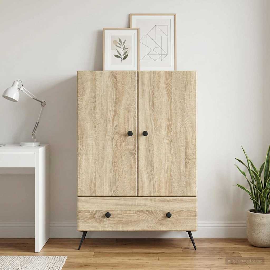Dressoir met lade Sonoma Eiken 66 x 34,5 x 95 cm Bewerkt hout
