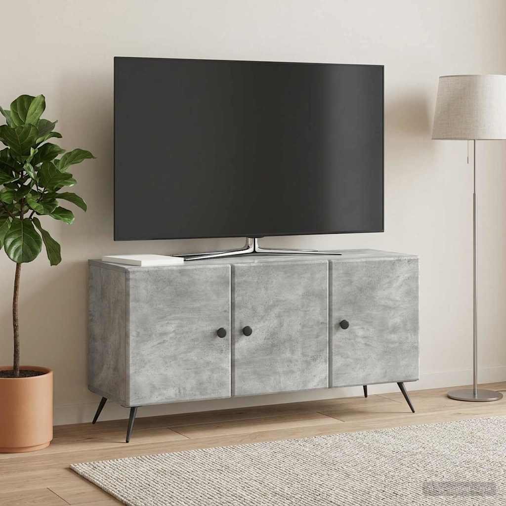 TV-kast Betongrijs 99 x 34,5 x 50 cm Bewerkt hout