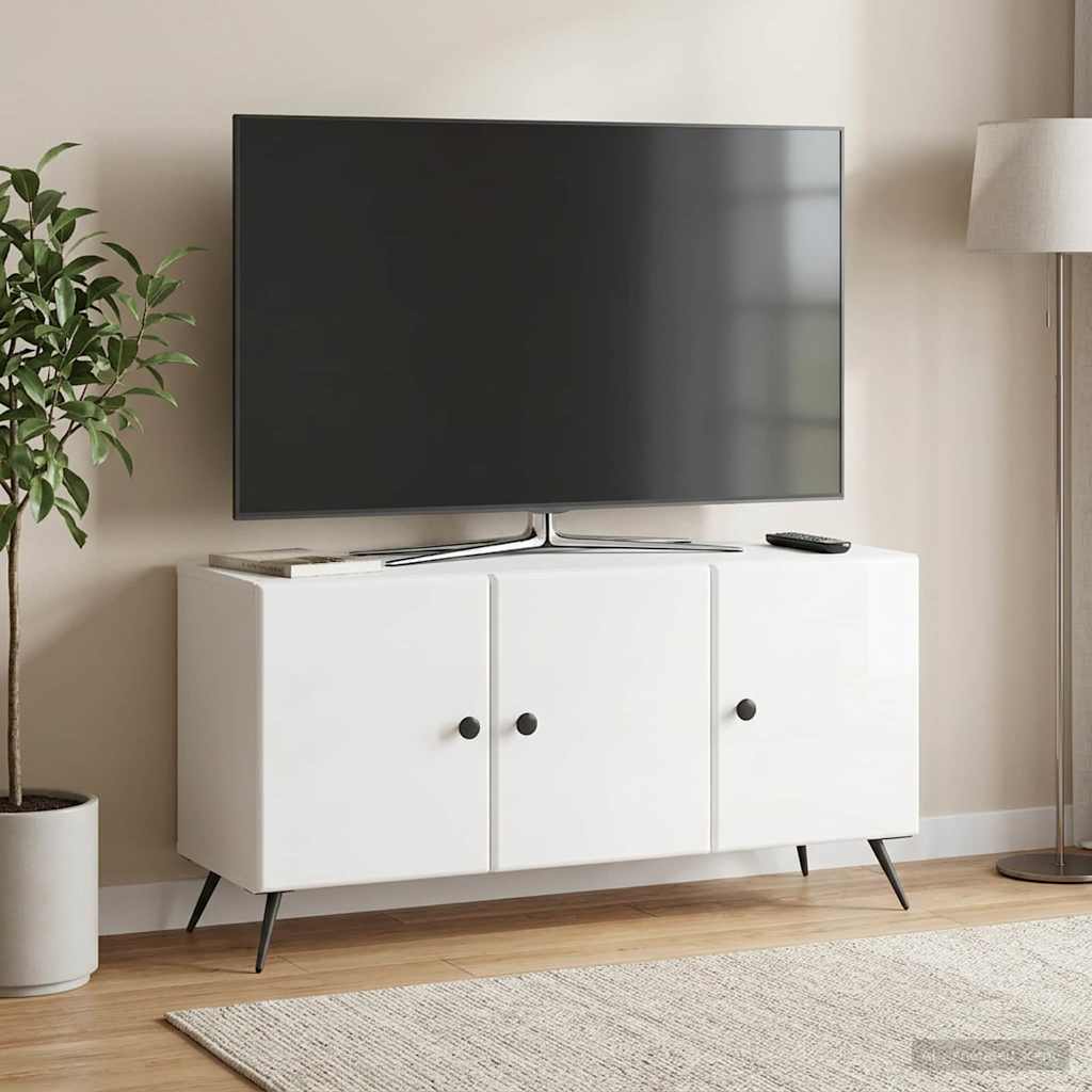 TV-kast Hoogglans Wit 99 x 34,5 x 50 cm Bewerkt hout