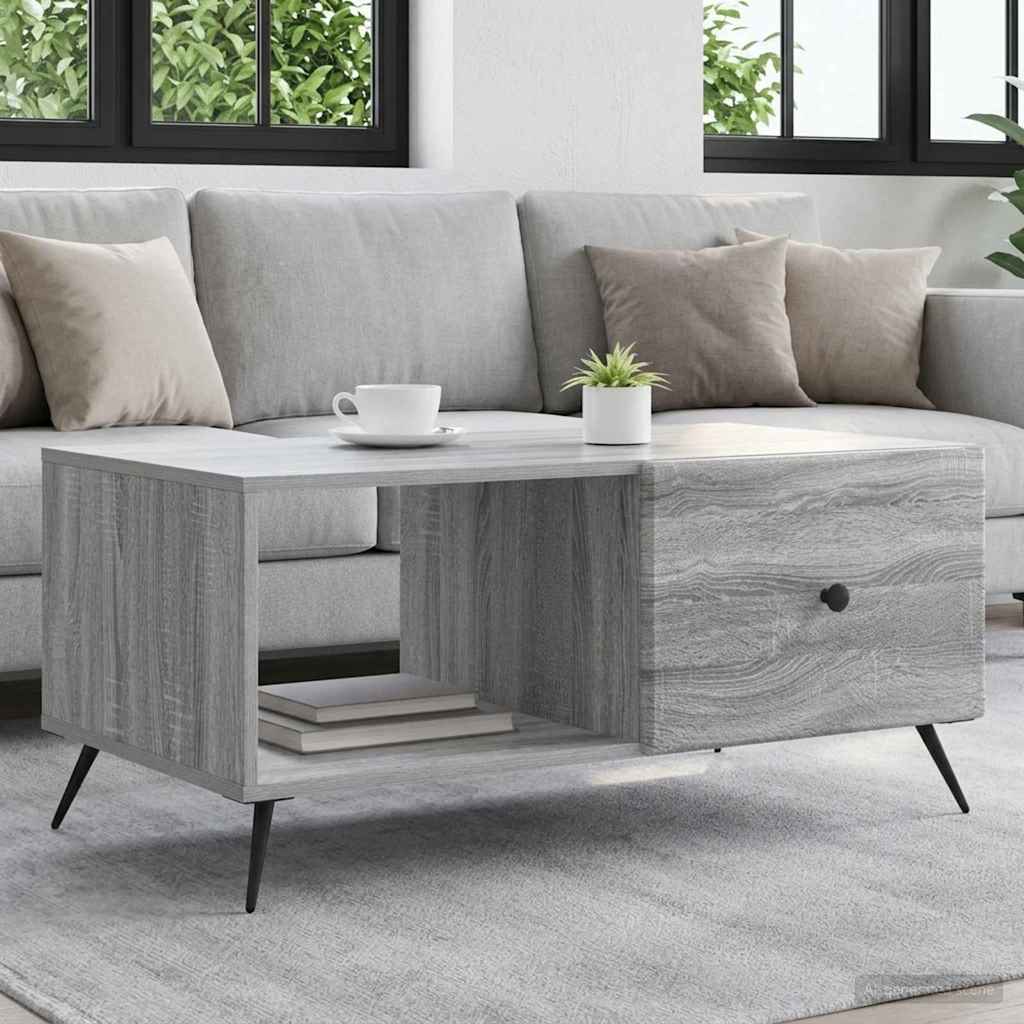Salontafel Grijs sonoma 90 x 50 x 40 cm Bewerkt hout