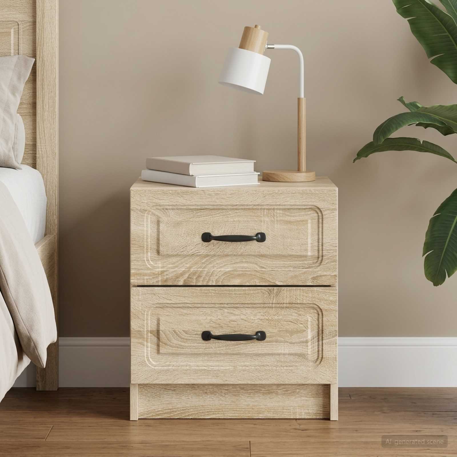 Nachtkastje Sonoma Eiken 43 x 34,5 x 44,5 cm Bewerkt hout