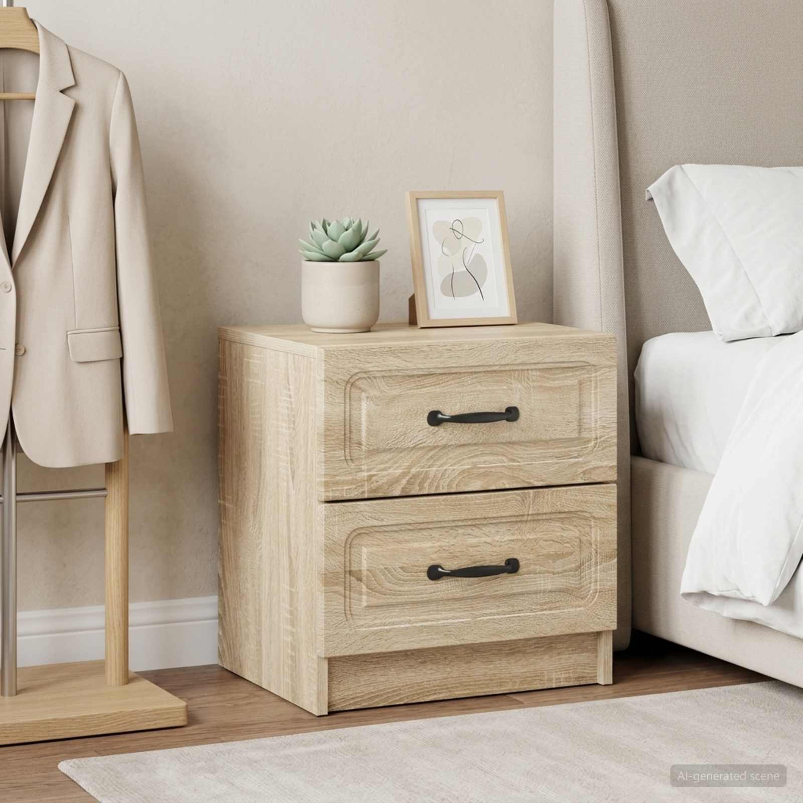 Nachtkastje 2 pcs Sonoma Eiken 43 x 34,5 x 44,5 cm Bewerkt hout
