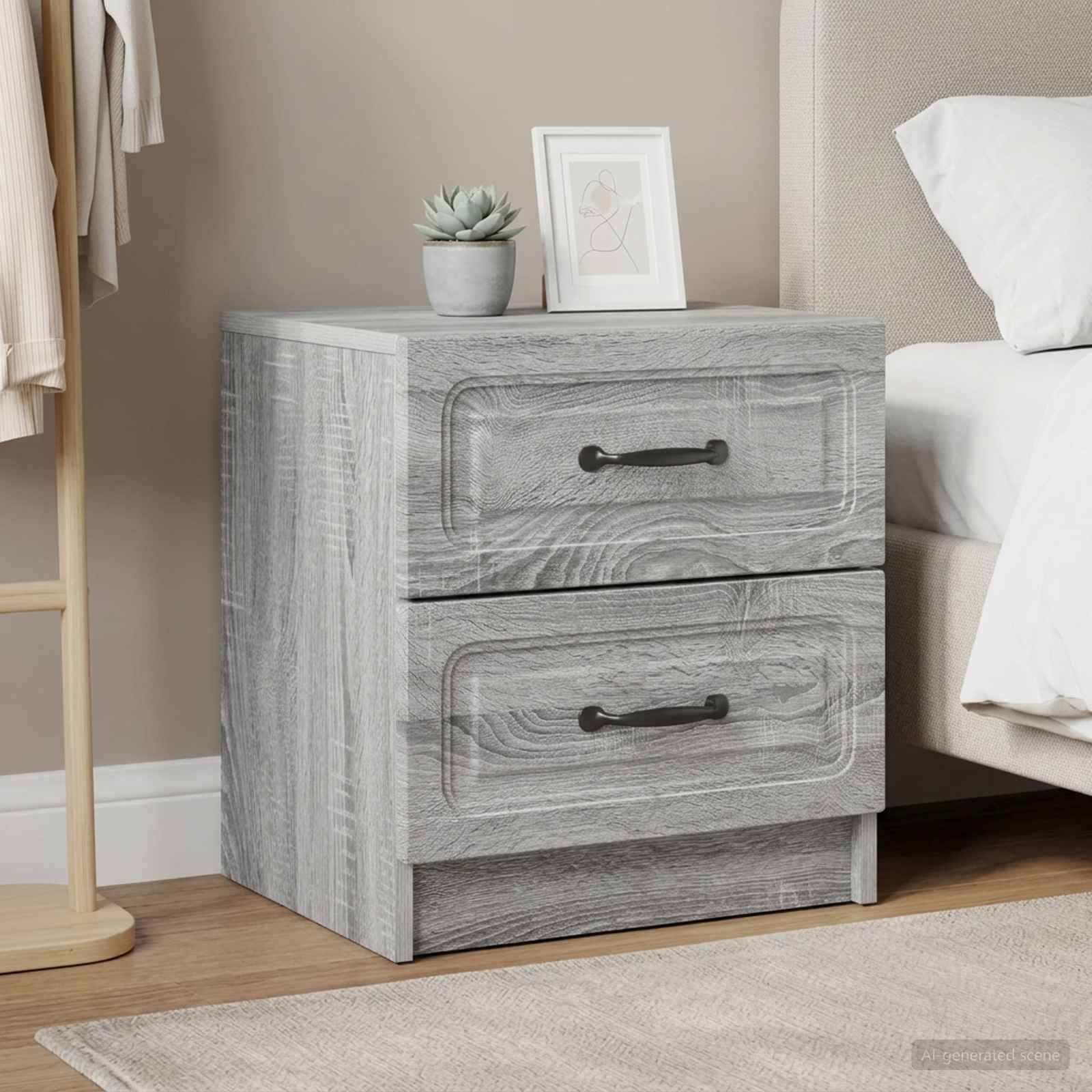 Nachtkastje 2 pcs Grijs sonoma 43 x 34,5 x 44,5 cm Bewerkt hout