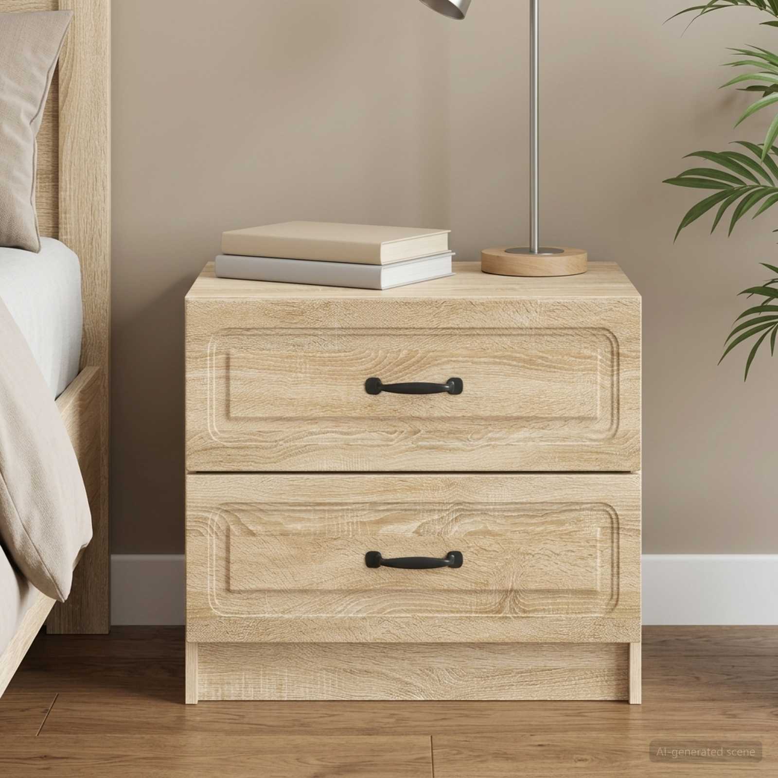 Nachtkastje Sonoma Eiken 62 x 34,5 x 44,5 cm Bewerkt hout