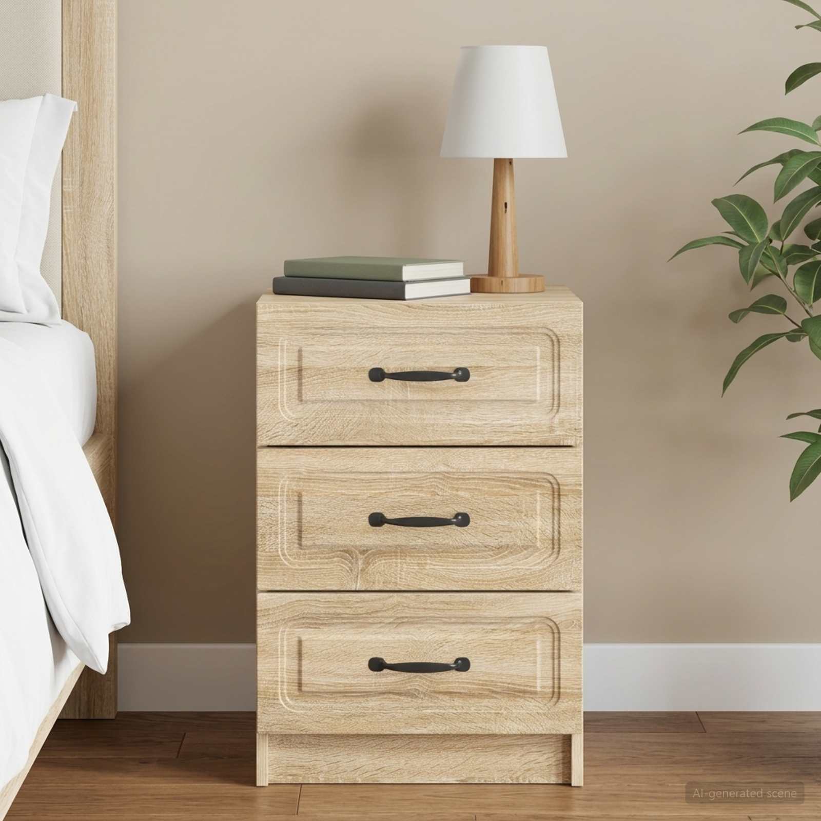 Nachtkastje Sonoma Eiken 43 x 41 x 63,5 cm Bewerkt hout