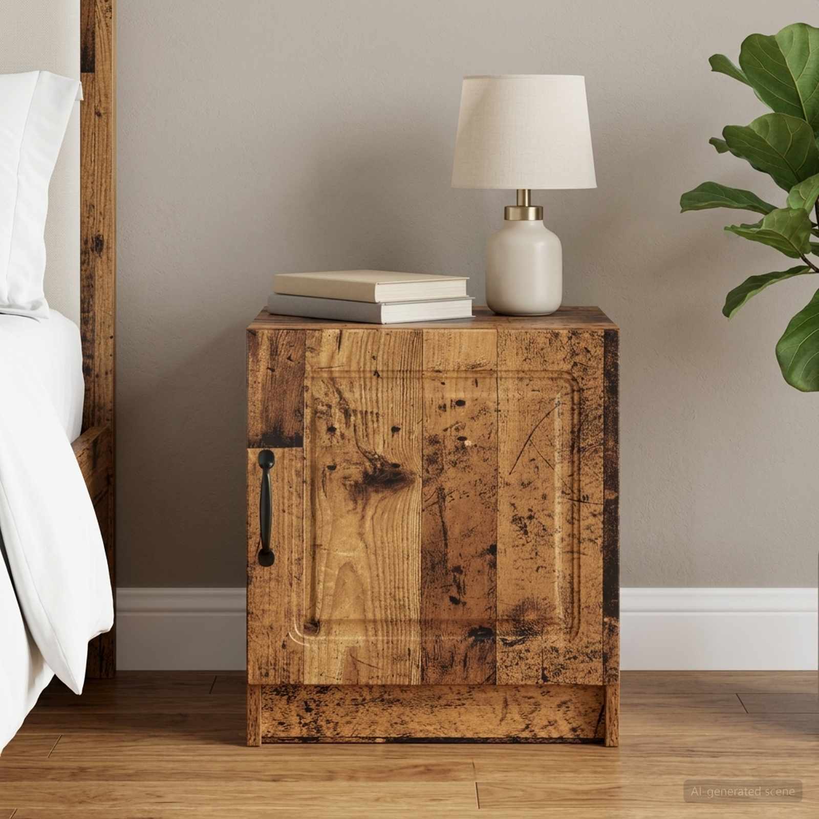 Nachtkastje Oud hout 43 x 34,5 x 47 cm Bewerkt hout