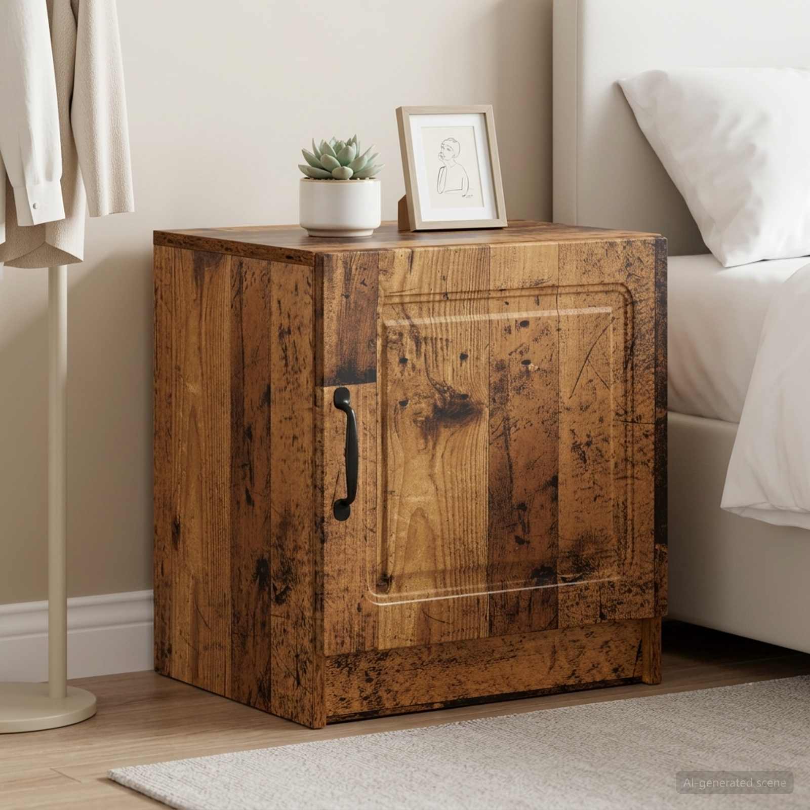Nachtkastje 2 pcs Oud hout 43 x 34,5 x 47 cm Bewerkt hout