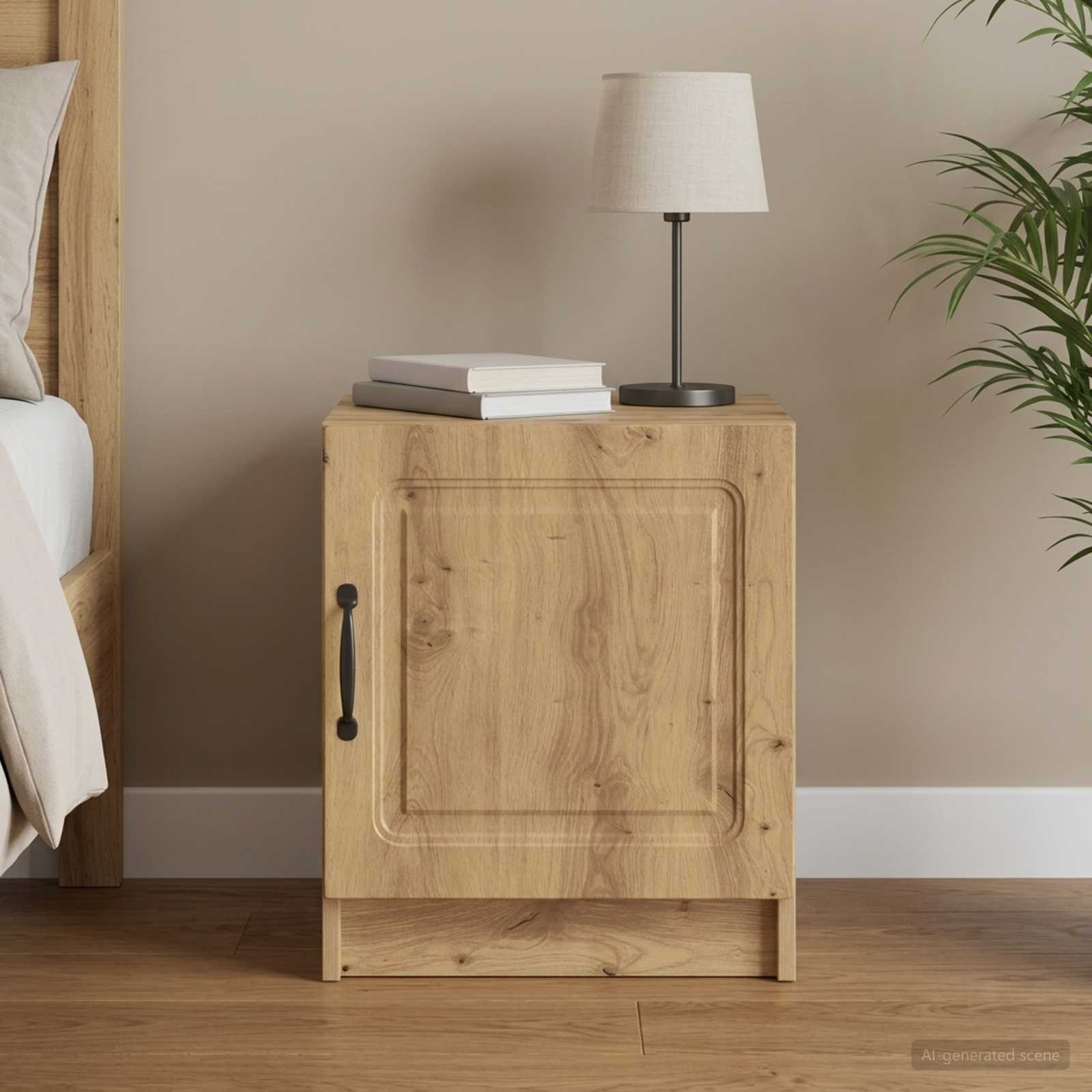 Nachtkastje Artisanaal eiken 43 x 34,5 x 47 cm Bewerkt hout