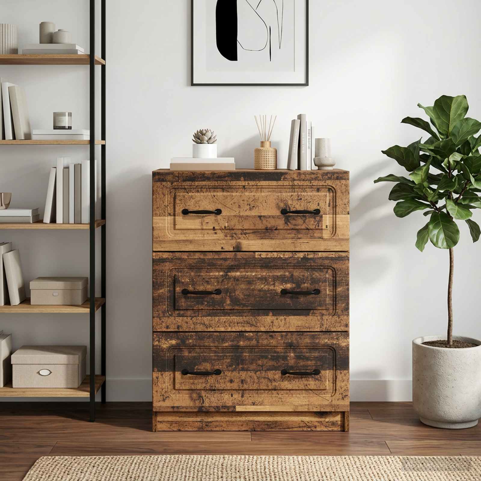 Ladenkast Oud hout 66 x 34,5 x 87 cm Bewerkt hout