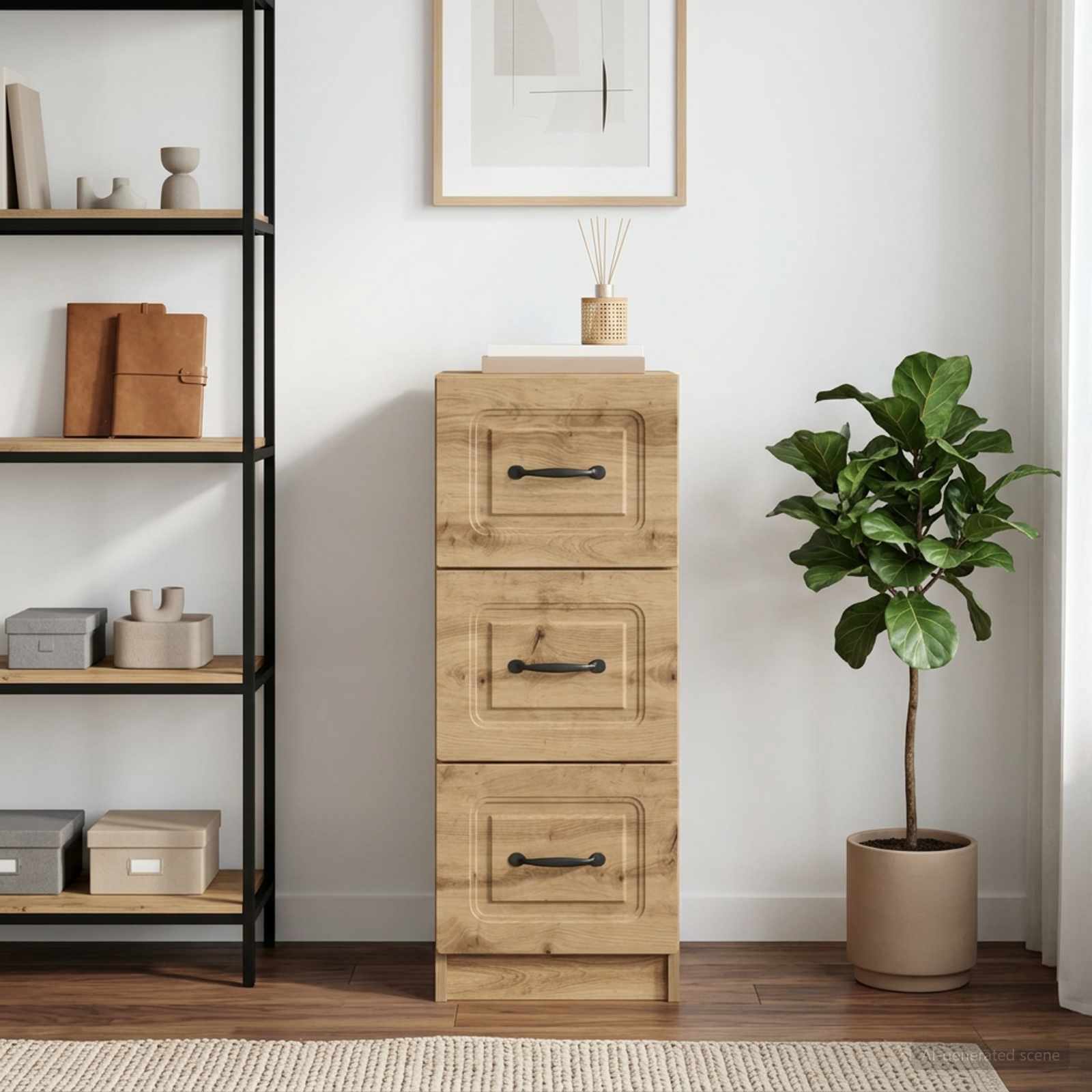 Ladenkast Artisanaal eiken 33 x 34,5 x 87 cm Bewerkt hout