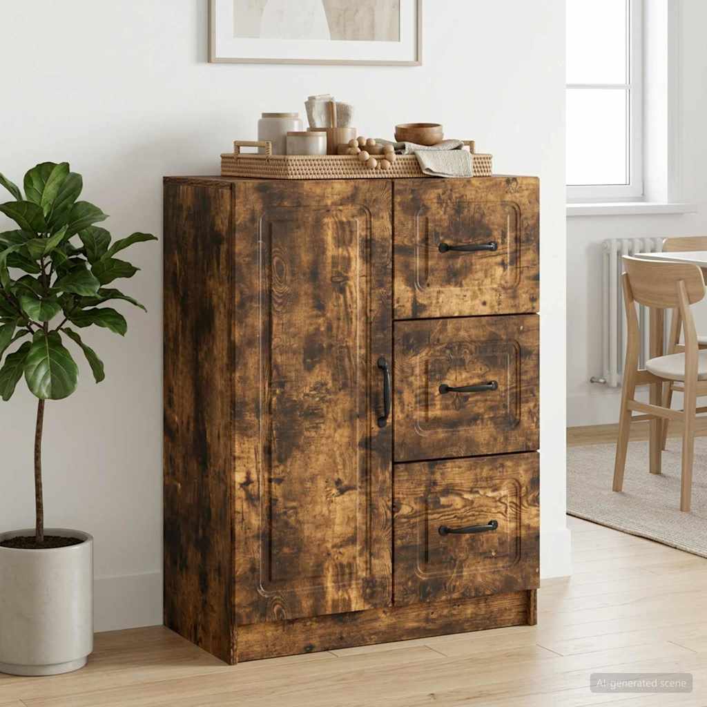 Dressoir met lade Gerookt eiken 66 x 34,5 x 87 cm Bewerkt hout