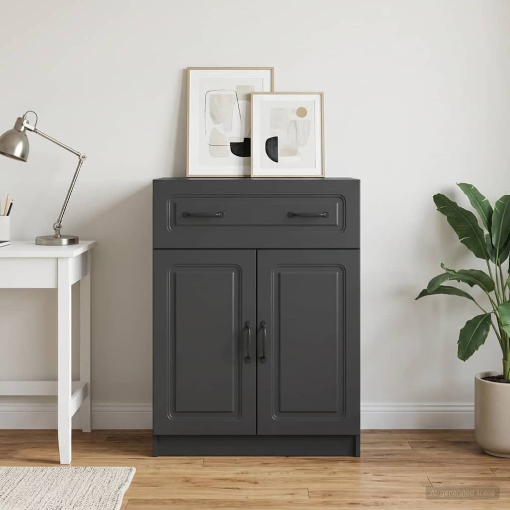 Dressoir met lade Zwart 66 x 34,5 x 87 cm Bewerkt hout
