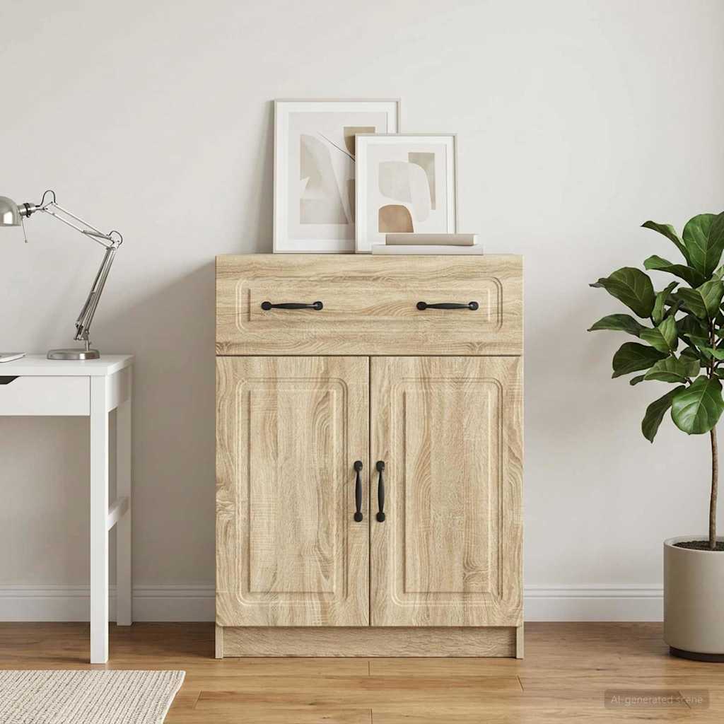Dressoir met lade Sonoma Eiken 66 x 34,5 x 87 cm Bewerkt hout