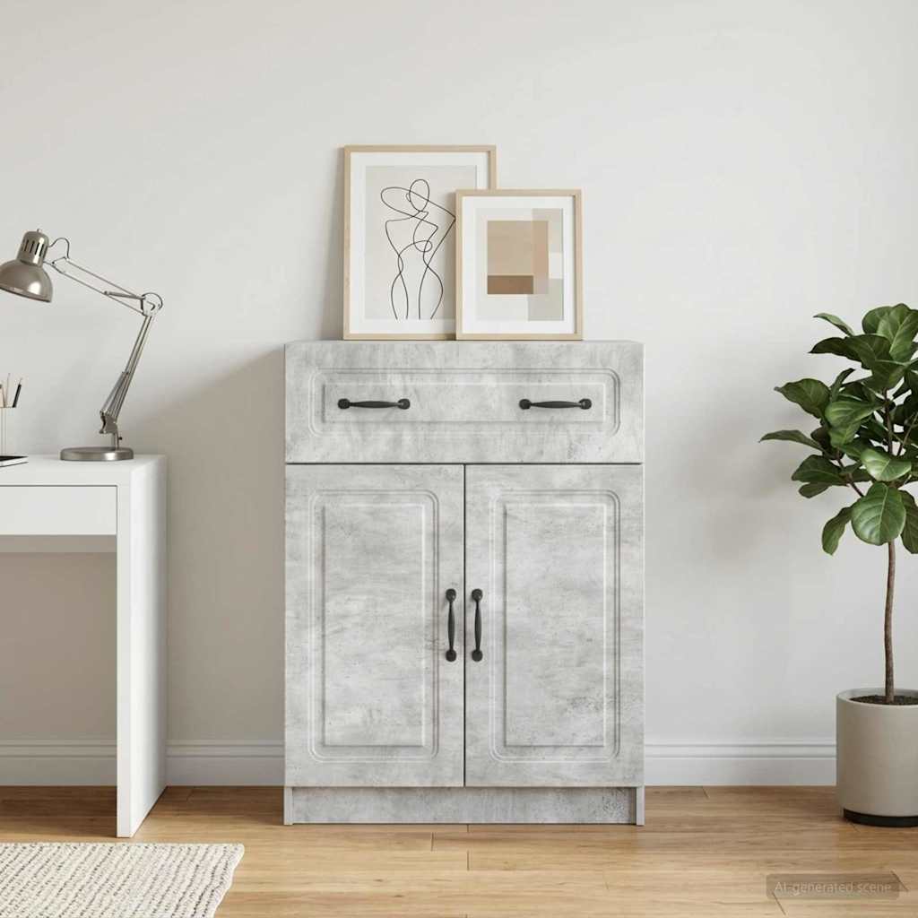 Dressoir met lade Betongrijs 66 x 34,5 x 87 cm Bewerkt hout