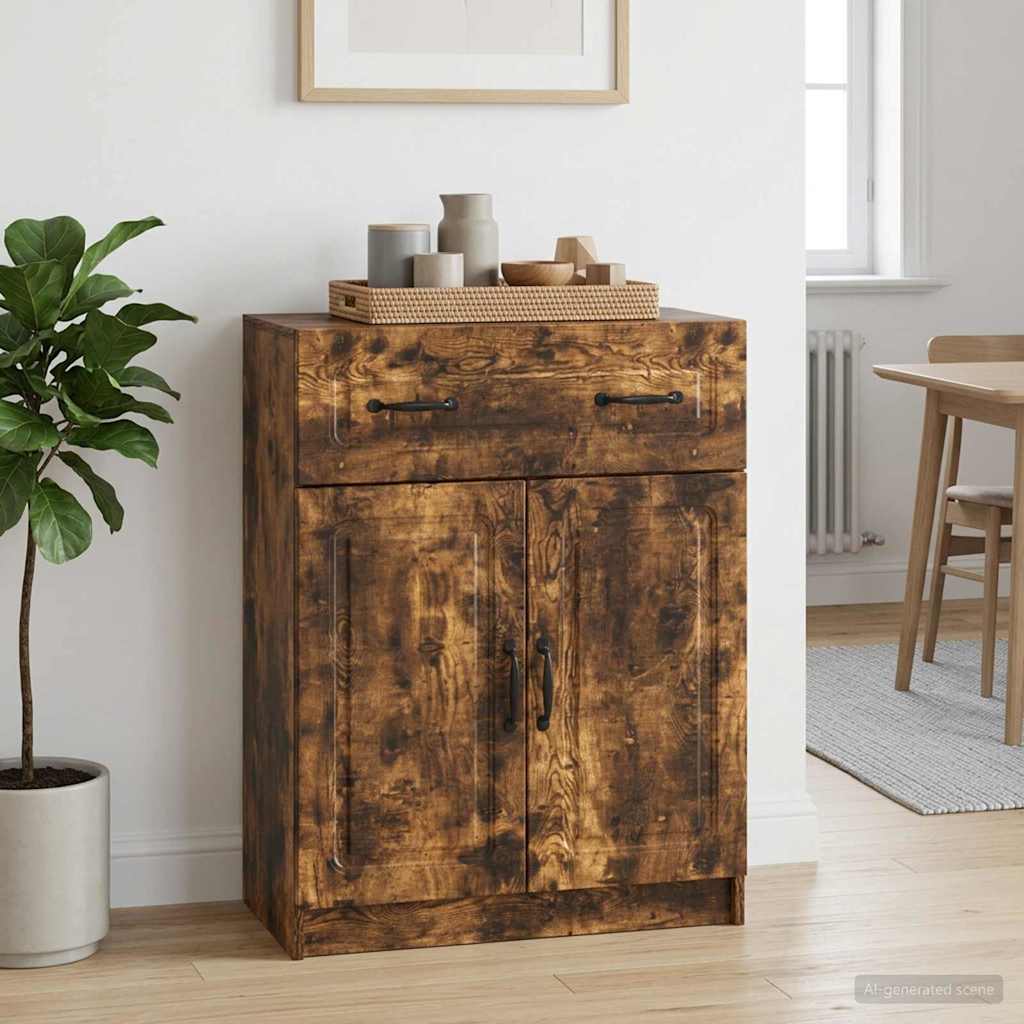 Dressoir met lade Gerookt eiken 66 x 34,5 x 87 cm Bewerkt hout