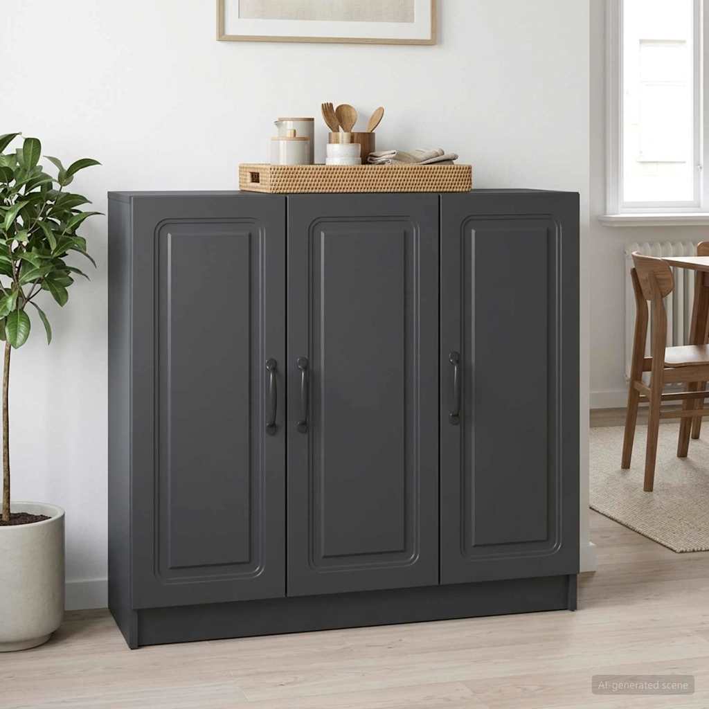 Dressoir Zwart 89 x 34,5 x 77 cm Bewerkt hout