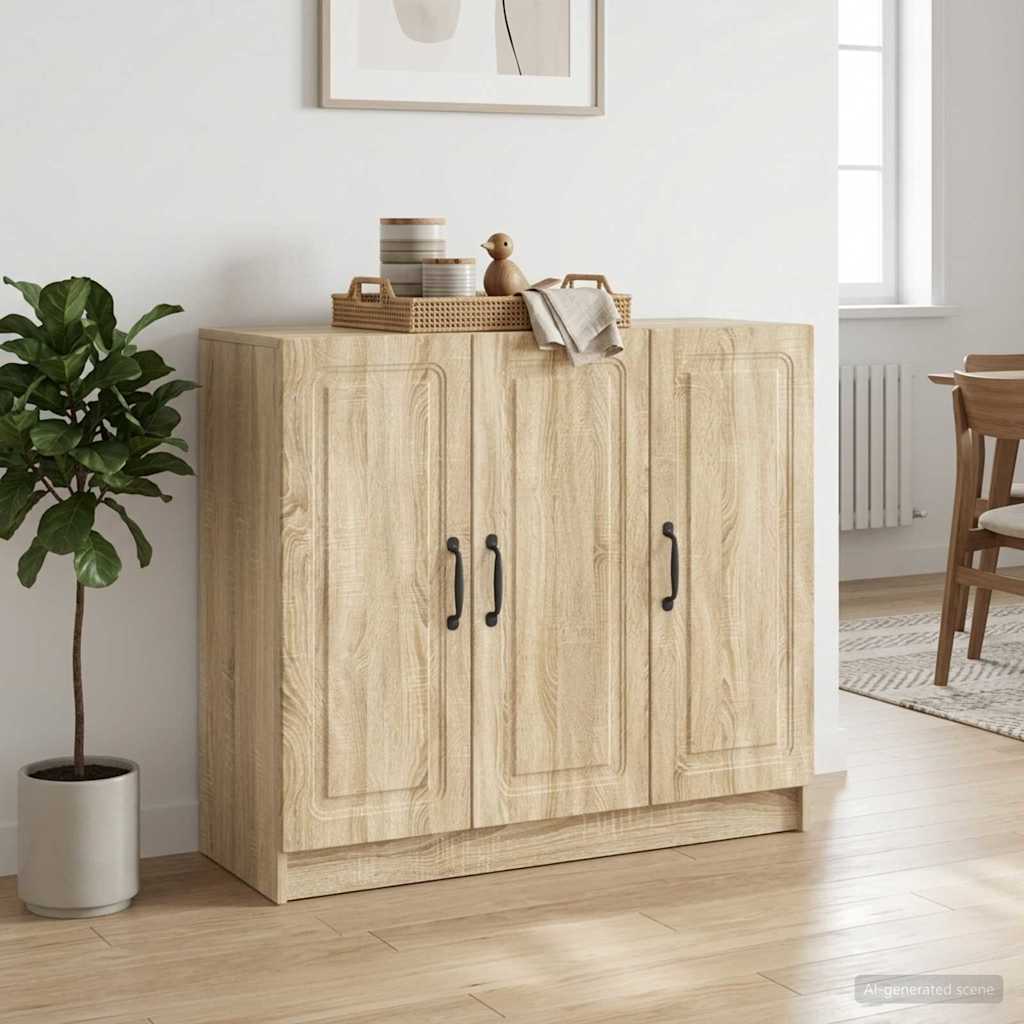 Dressoir Sonoma Eiken 89 x 34,5 x 77 cm Bewerkt hout – afbeelding 1
