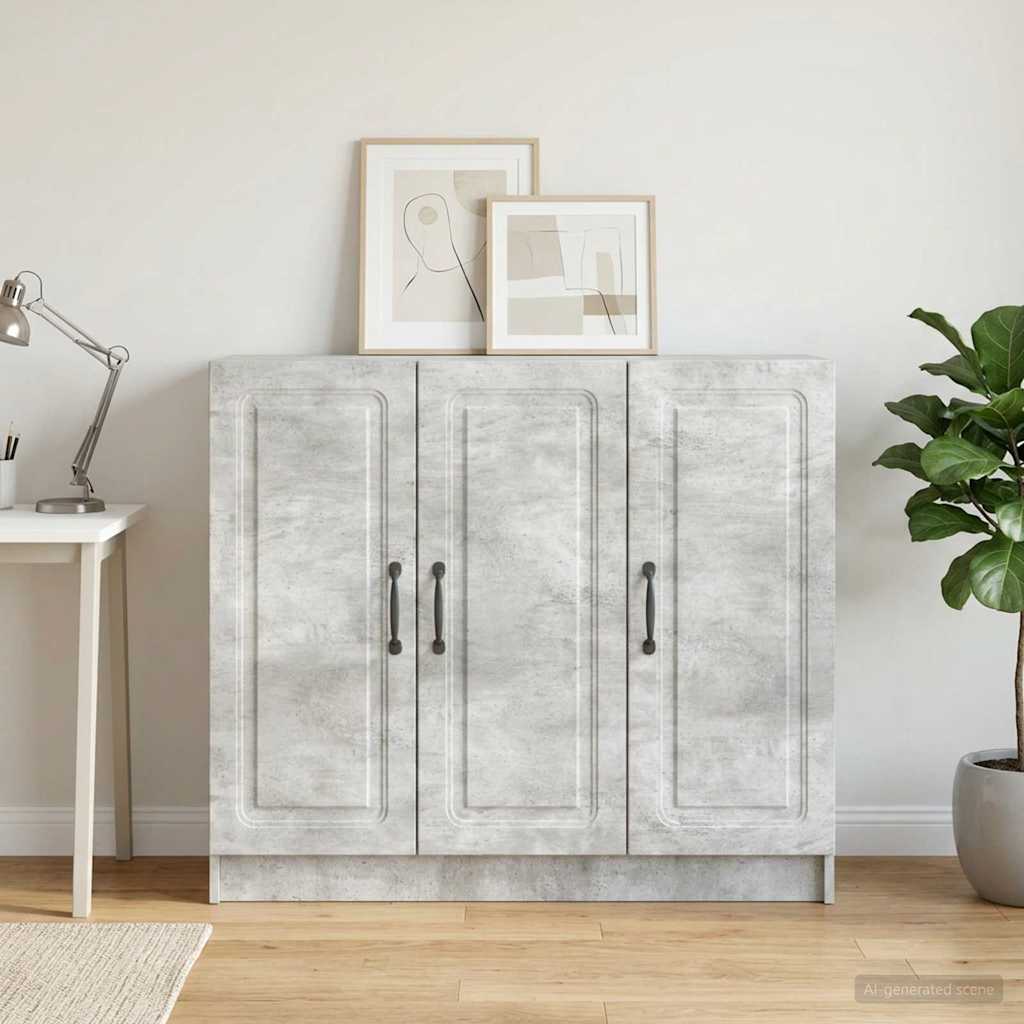 Dressoir Betongrijs 89 x 34,5 x 77 cm Bewerkt hout