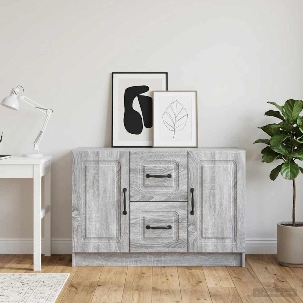 Dressoir met lade Grijs sonoma 89 x 34,5 x 57 cm Bewerkt hout