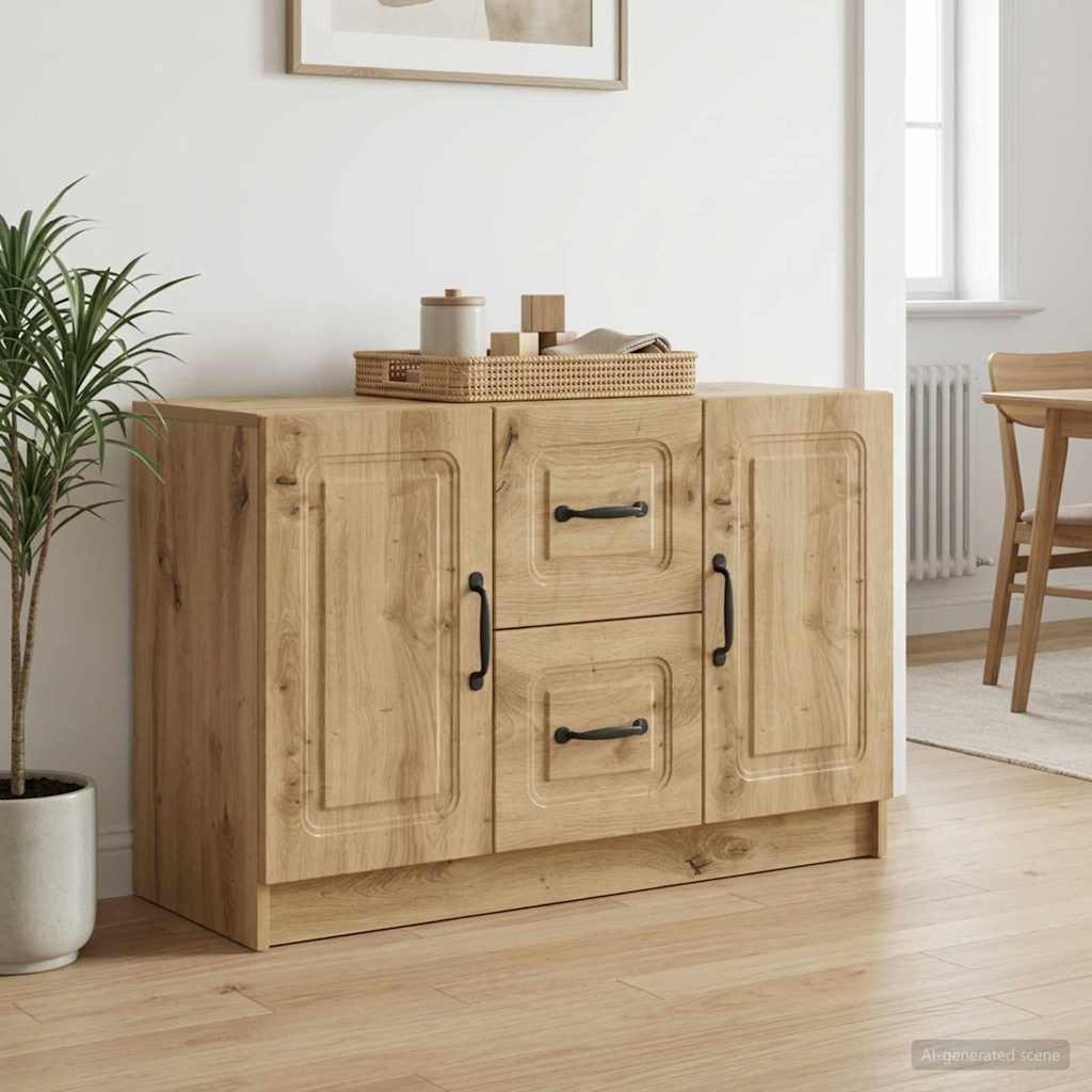 Dressoir Artisanaal eiken 89 x 34,5 x 57 cm Bewerkt hout