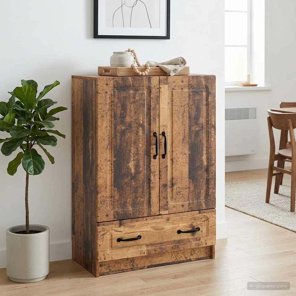 Dressoir met lade Oud hout 66 x 34,5 x 92 cm Bewerkt hout