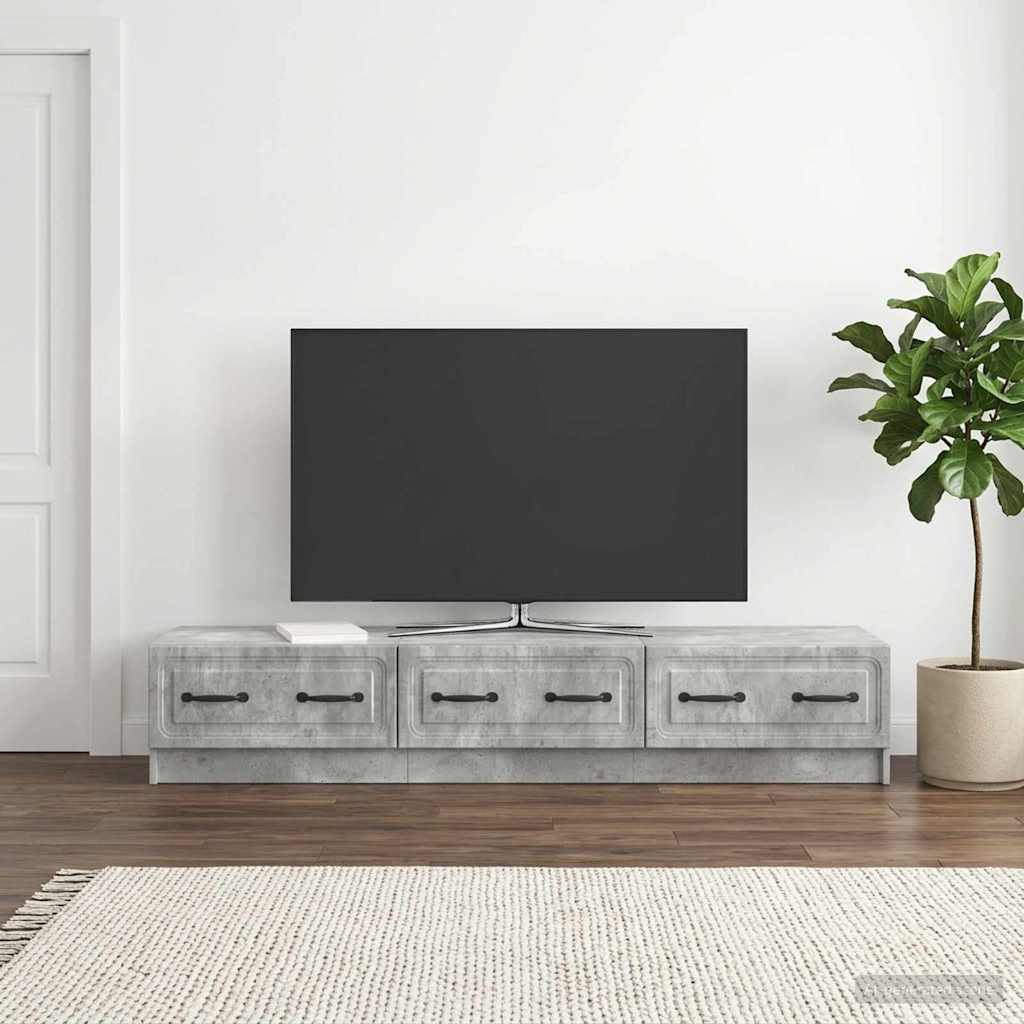 TV-kast met lade Betongrijs 147 x 34,5 x 27 cm Bewerkt hout