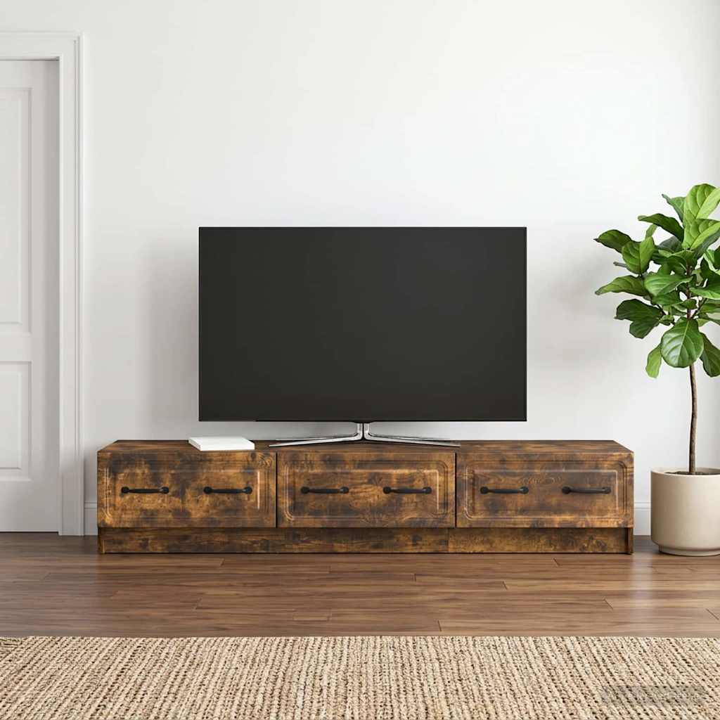 TV-kast met lade Gerookt eiken 147 x 34,5 x 27 cm Bewerkt hout