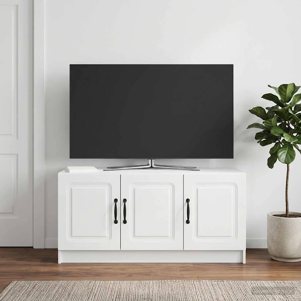 TV-kast Hoogglans Wit 99 x 34,5 x 47 cm Bewerkt hout