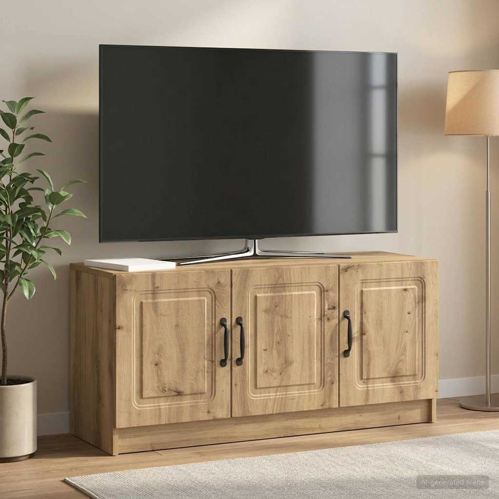 TV-kast Artisanaal eiken 99 x 34,5 x 47 cm Bewerkt hout