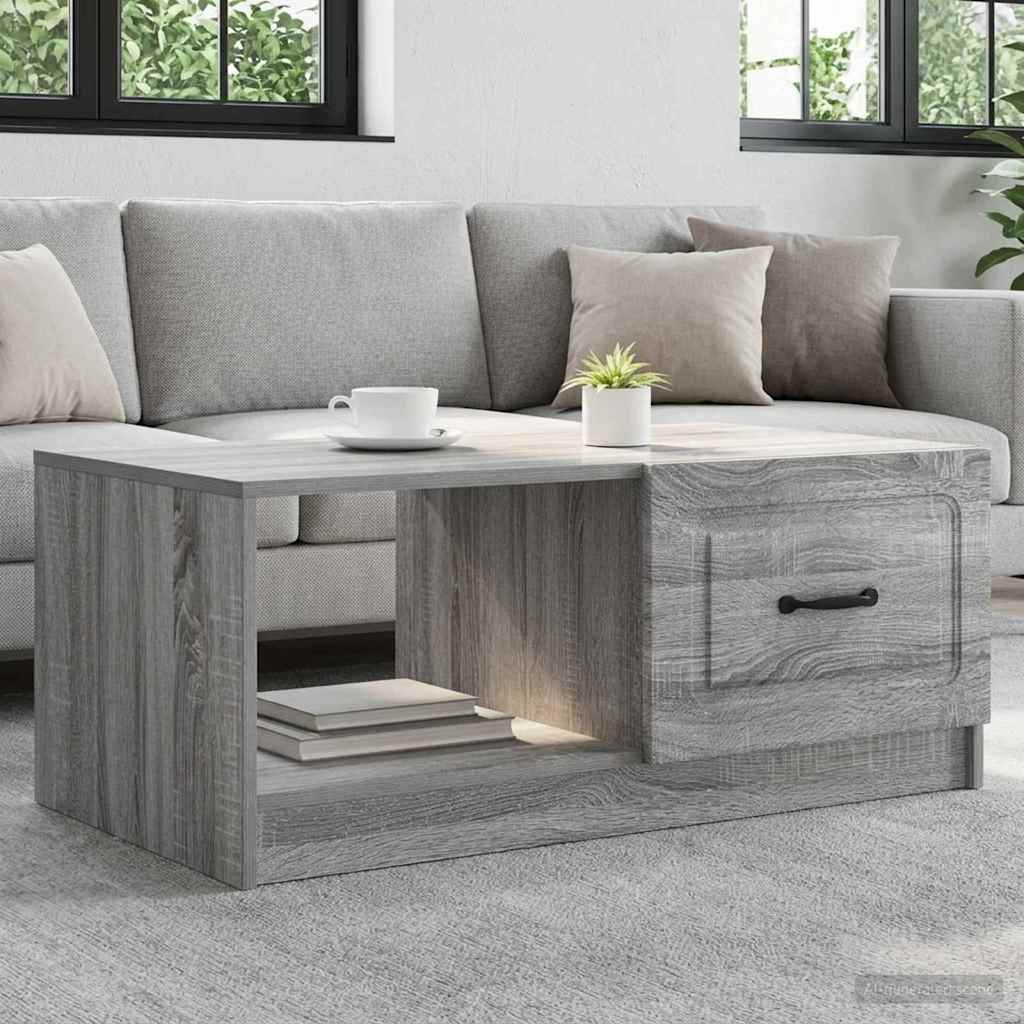 Salontafel Grijs sonoma 90 x 50 x 37 cm Bewerkt hout