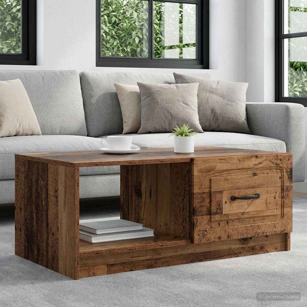 Salontafel Oud hout 90 x 50 x 37 cm Bewerkt hout