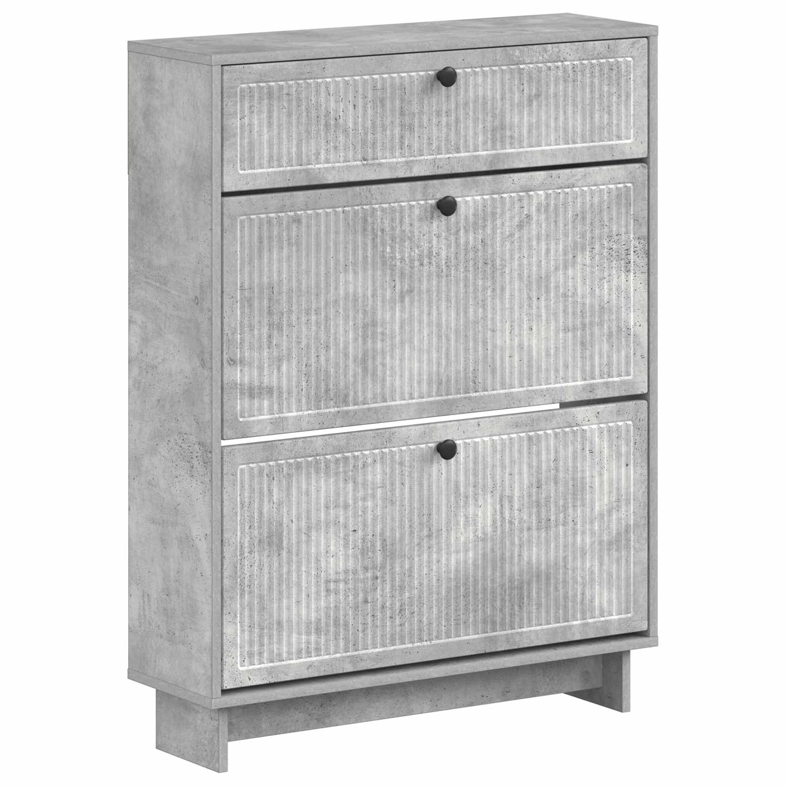 Schoenenkast EDE 78 x 24 x 103 cm Bewerkt hout Betongrijs