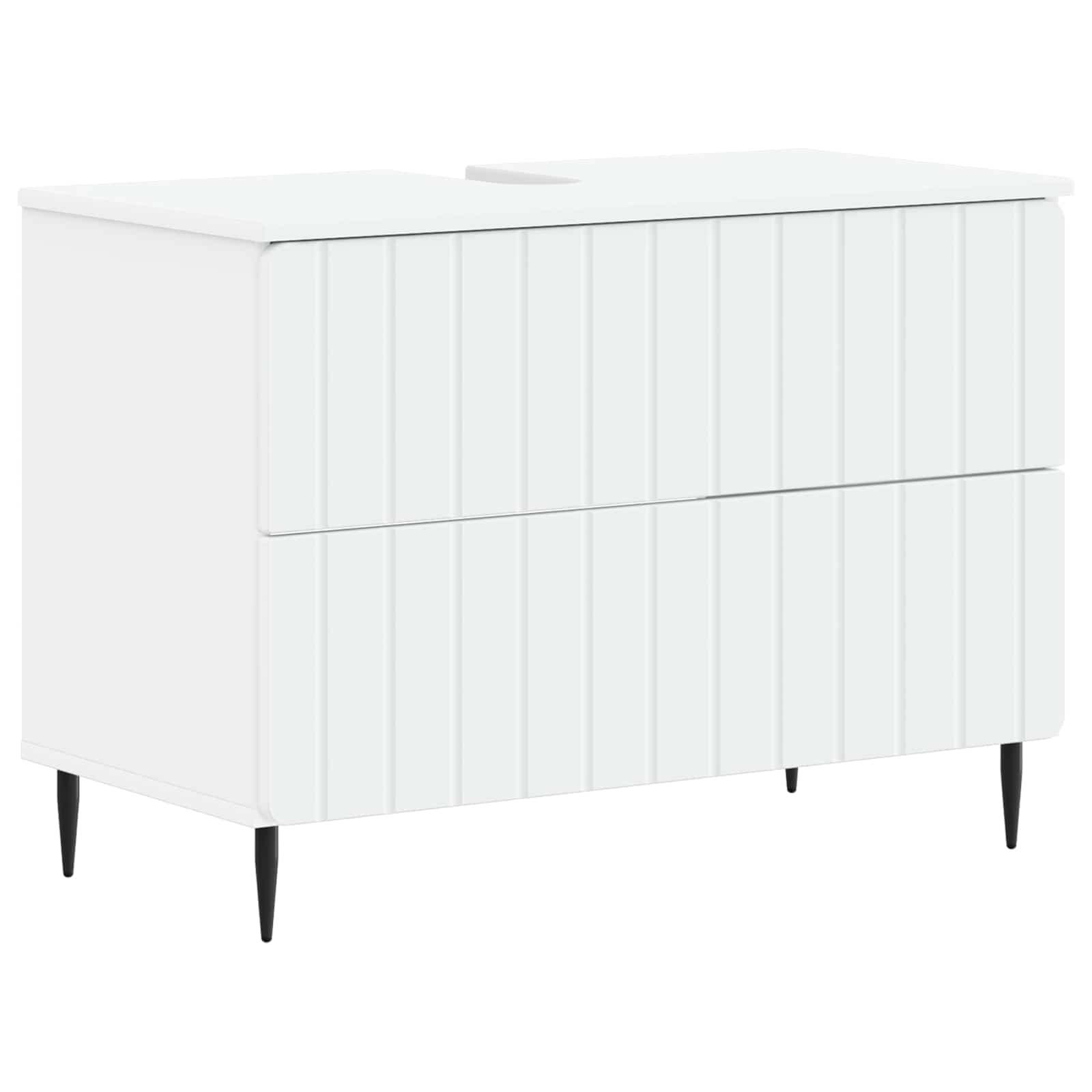 Badkamer wastafelkast ZWOLLE Wit 82 x 41 x 58,5 cm Bewerkt hout