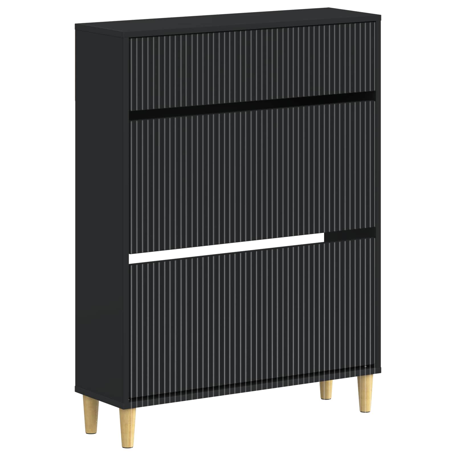 Schoenenkast ARNHEM 78 x 24 x 103 cm Bewerkt hout Zwart