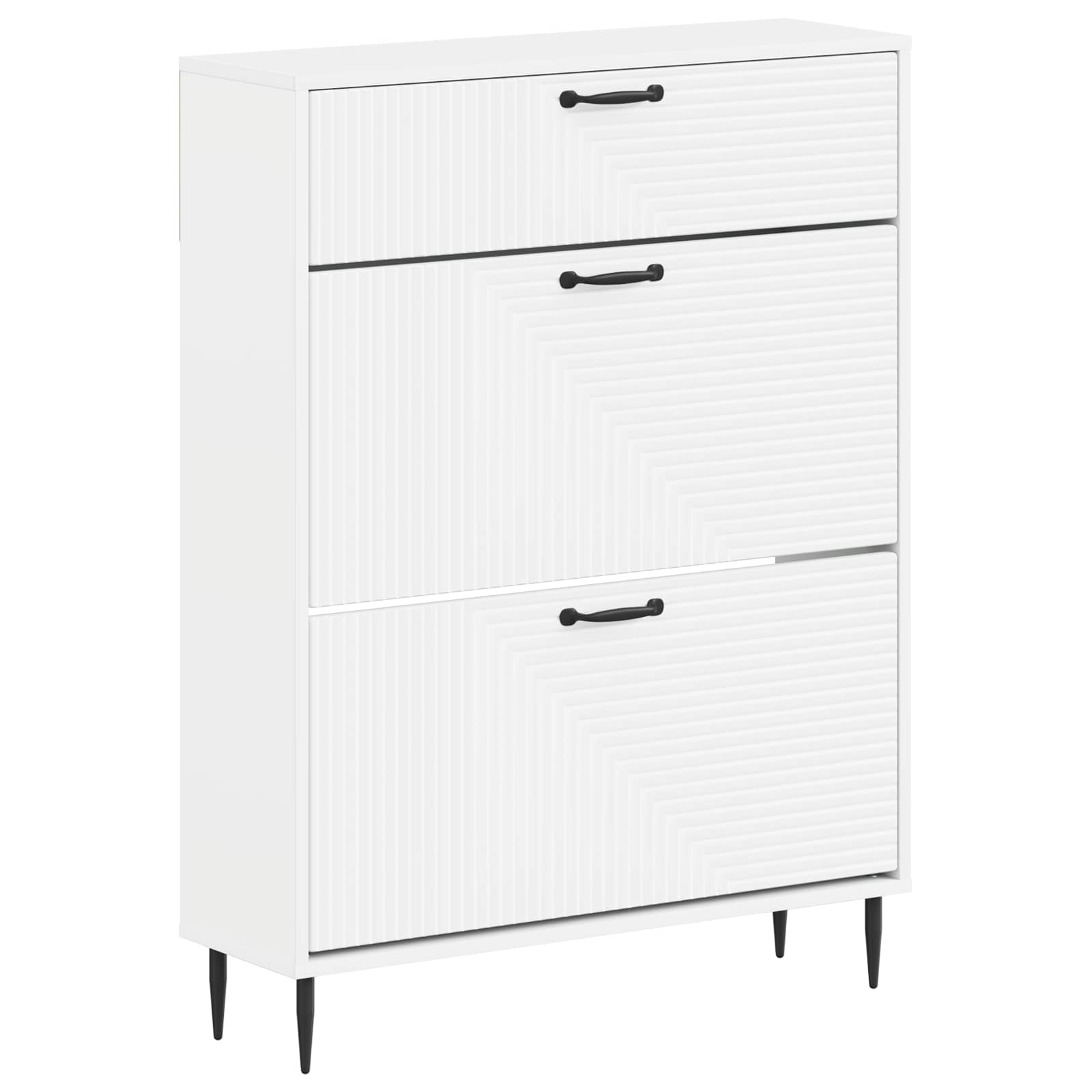 Schoenenkast HAARLEM 78 x 24 x 103 cm Bewerkt hout Wit