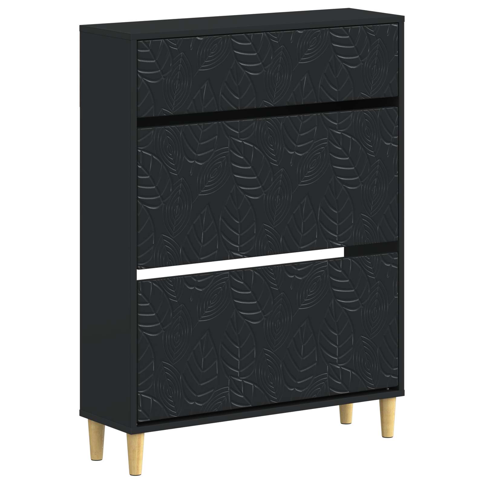 Schoenenkast DELFT 78 x 24 x 103 cm Bewerkt hout Zwart
