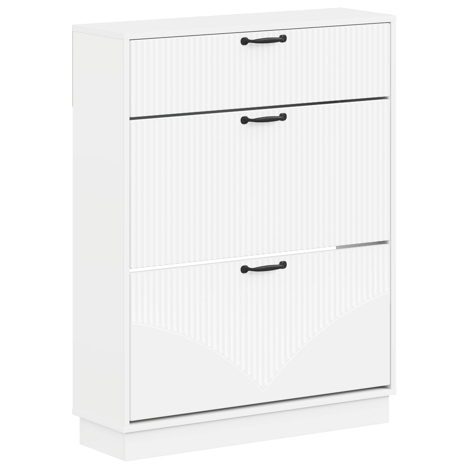 Schoenenkast HOORN 78 x 24 x 100 cm Bewerkt hout Wit