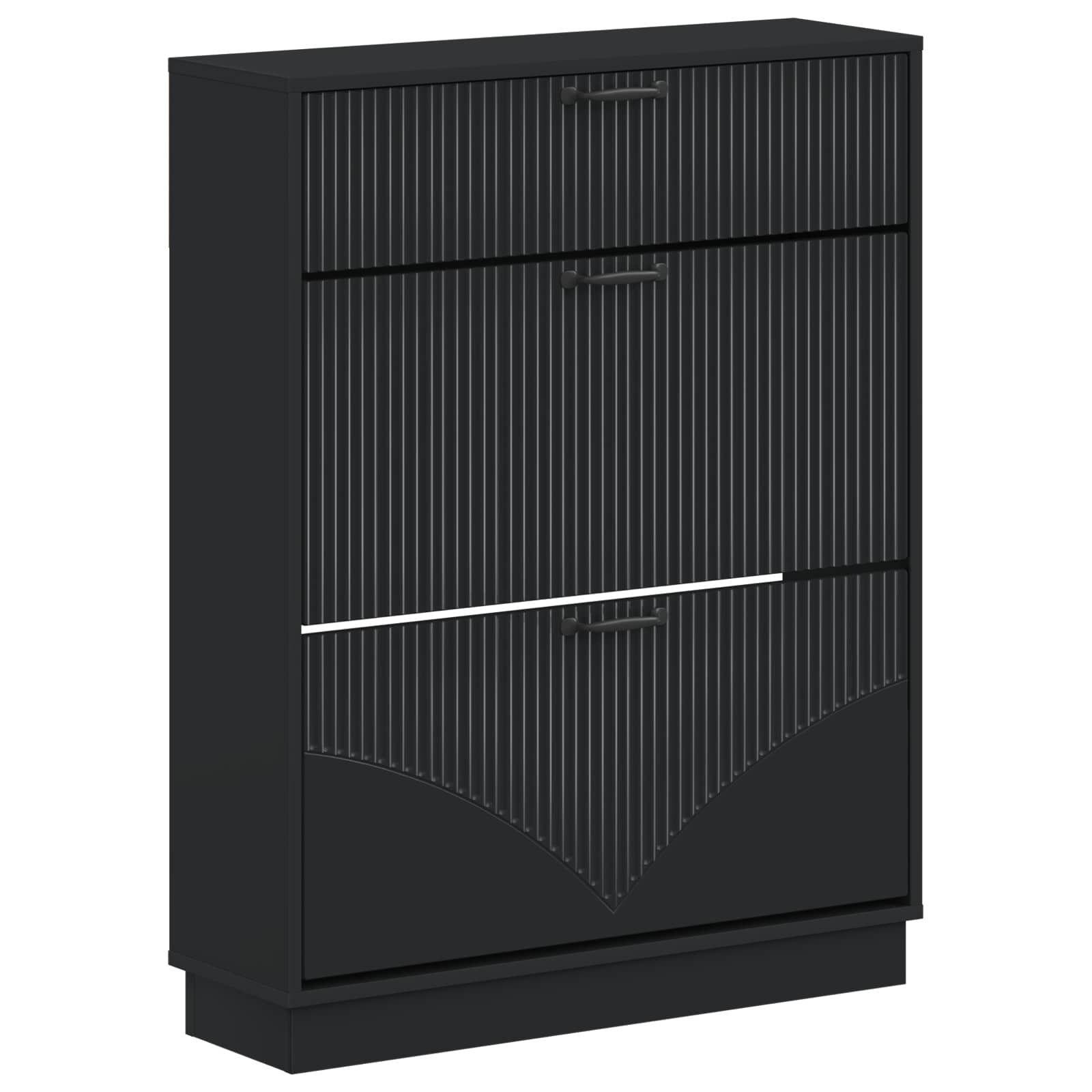 Schoenenkast HOORN 78 x 24 x 100 cm Bewerkt hout Zwart