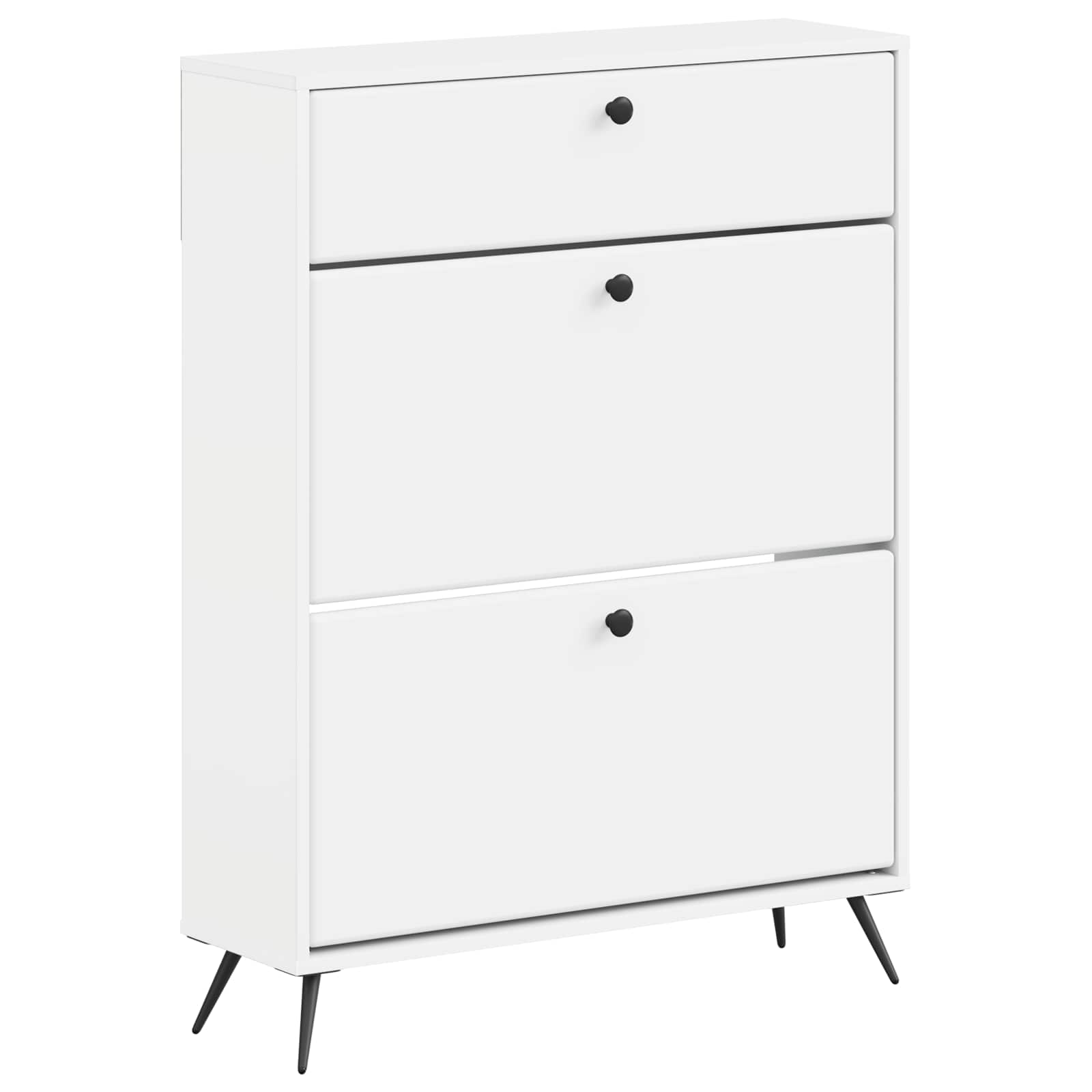 Schoenenkast BREDA 78 x 24 x 103 cm Bewerkt hout Wit