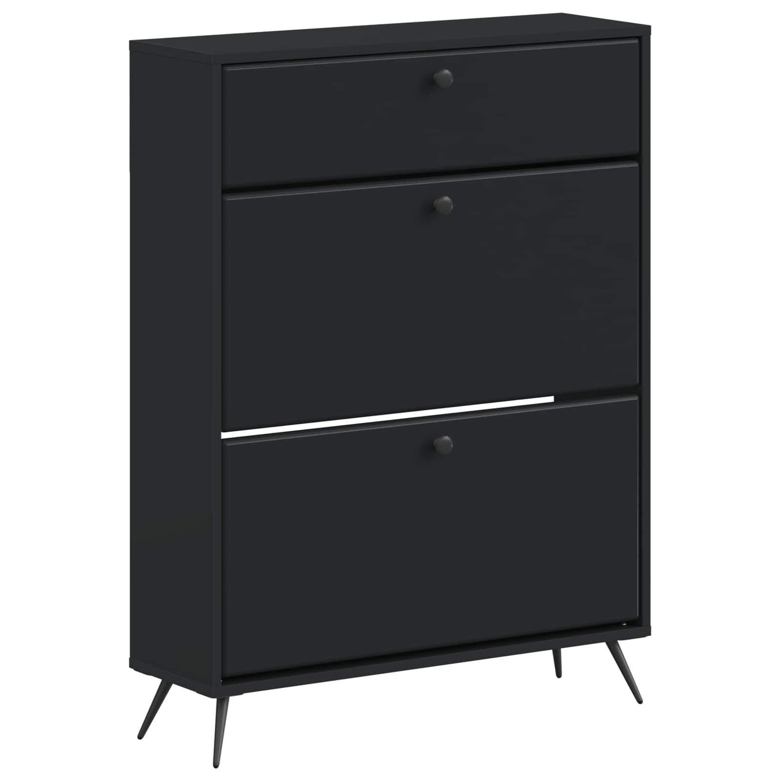 Schoenenkast BREDA 78 x 24 x 103 cm Bewerkt hout Zwart