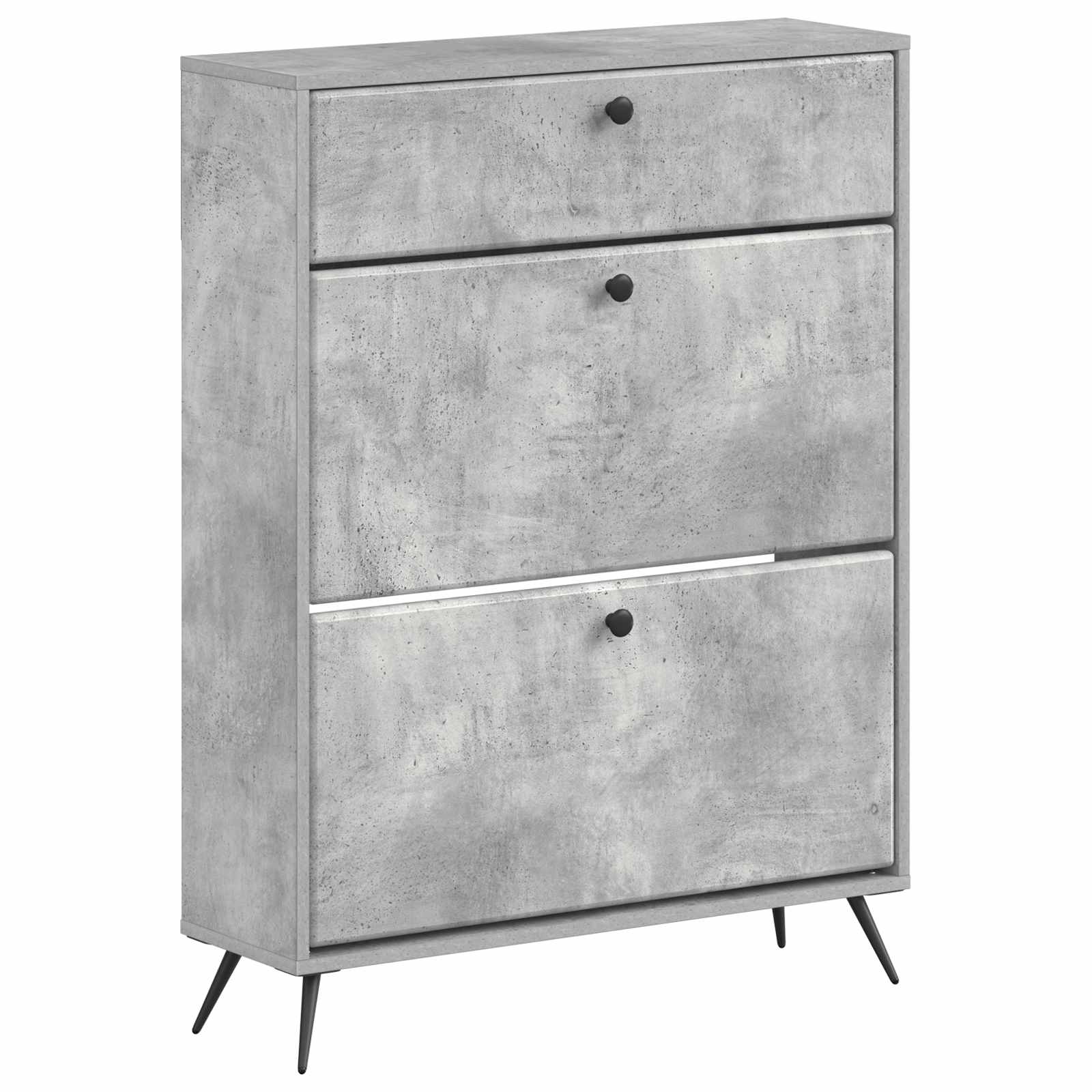 Schoenenkast BREDA 78 x 24 x 103 cm Bewerkt hout Betongrijs