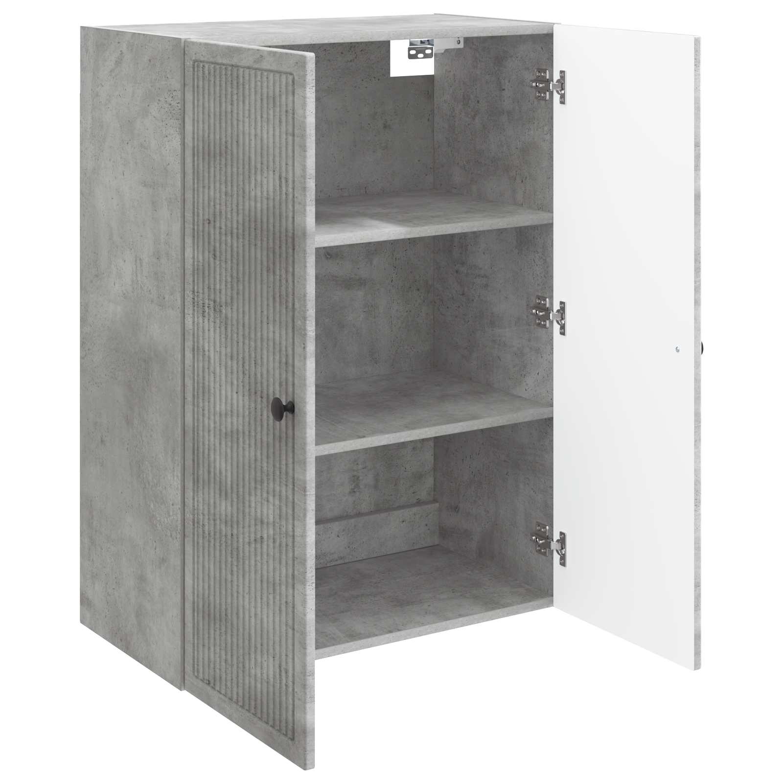Wandkast Betongrijs 66 x 34,5 x 90 cm Bewerkt hout – afbeelding 3