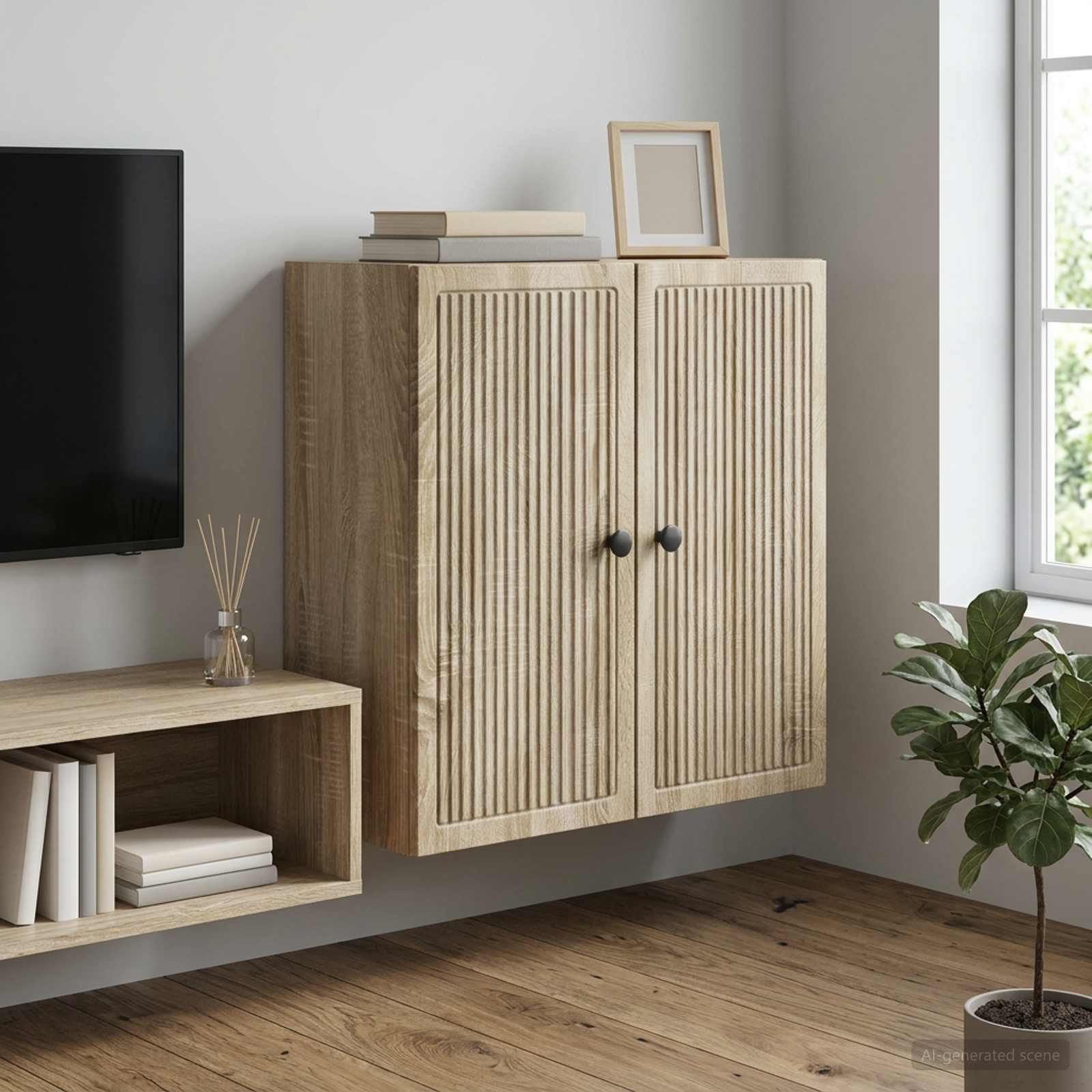 Wandkast Sonoma Eiken 59 x 31 x 60 cm Bewerkt hout – afbeelding 1
