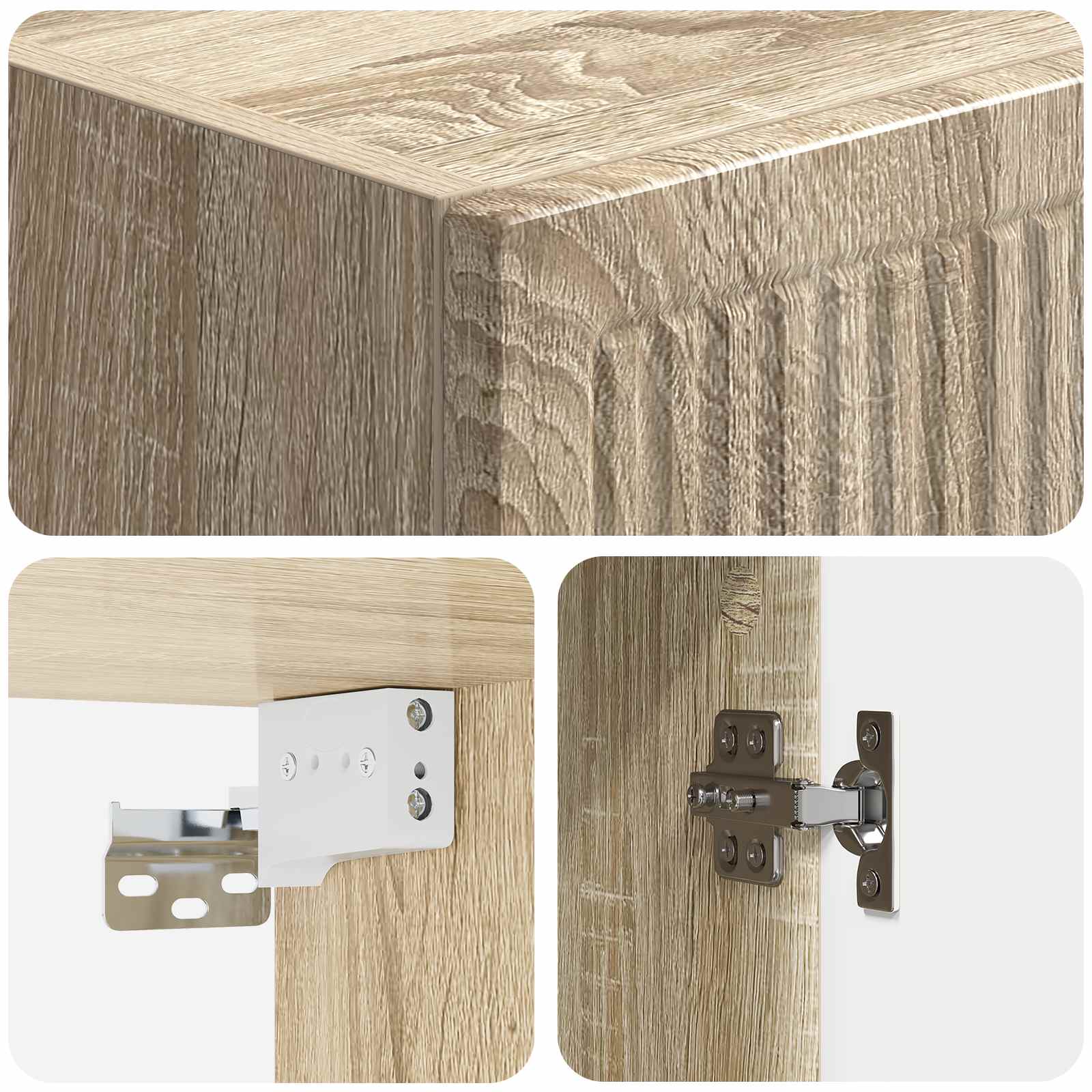 Wandkast Sonoma Eiken 33 x 34,5 x 90 cm Bewerkt hout – afbeelding 7