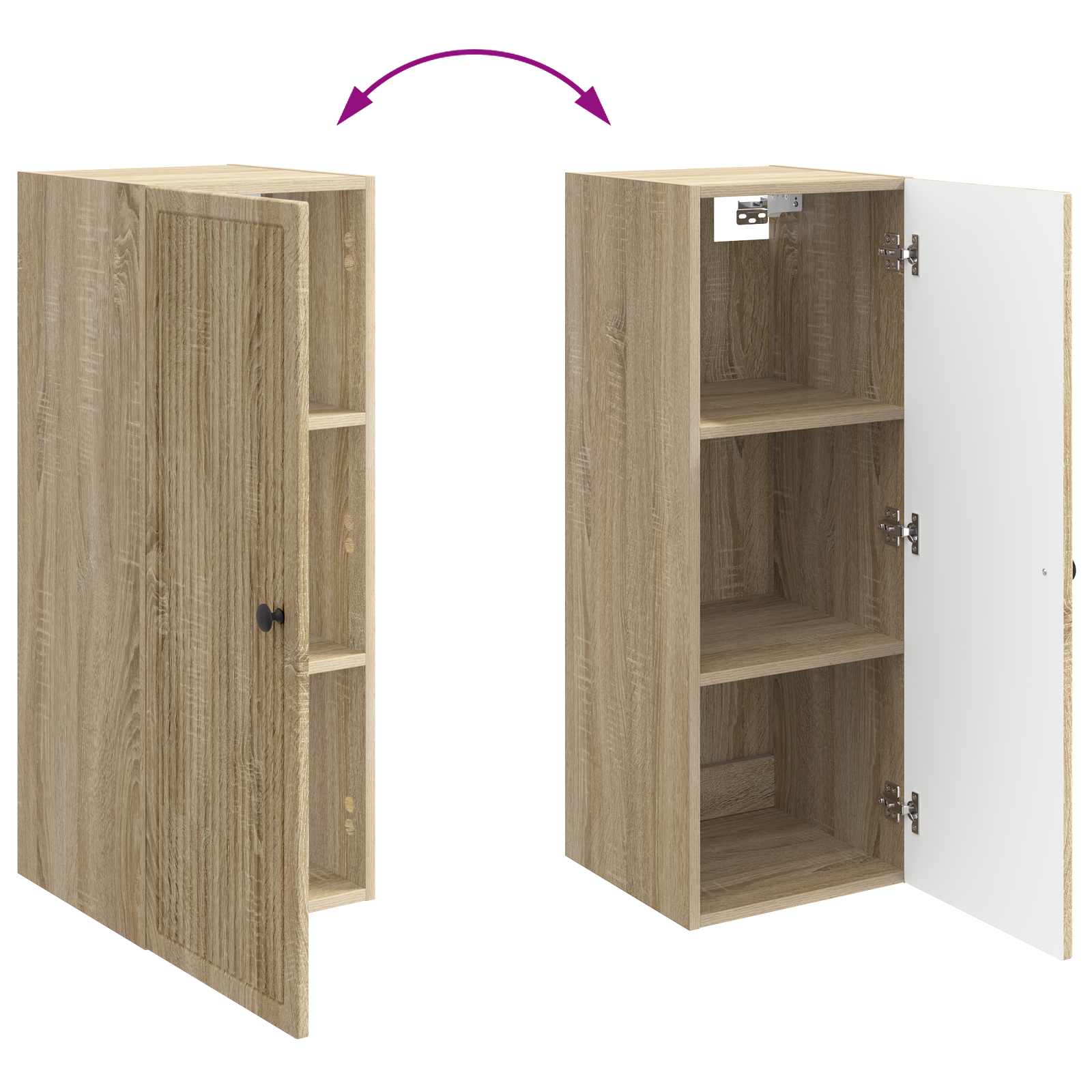 Wandkast Sonoma Eiken 33 x 34,5 x 90 cm Bewerkt hout – afbeelding 8